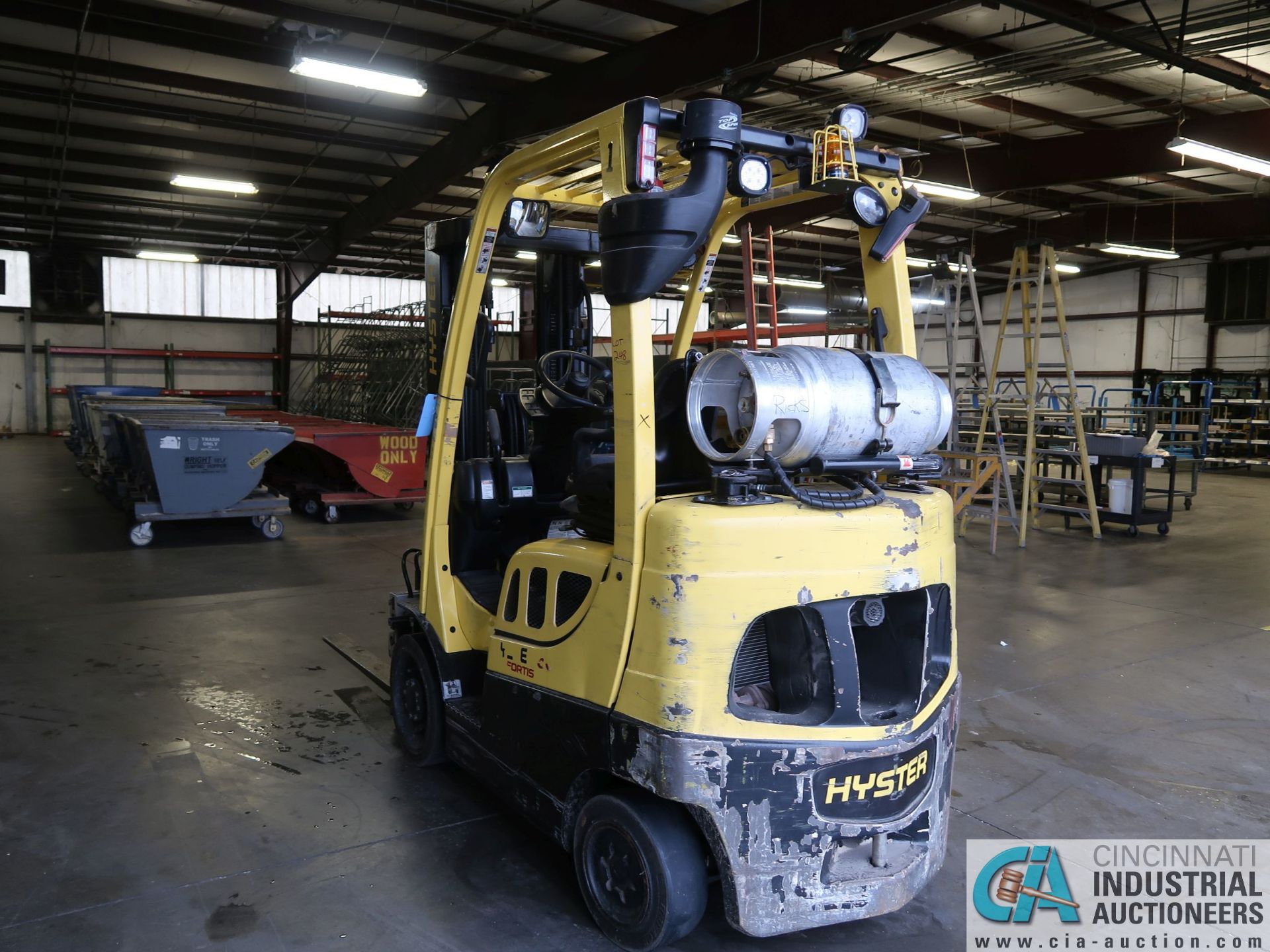 5,000 LB. HYSTER MODEL S50FT LPG SOLID TIRE FORK LIFT; S/N G187V01913M, 189" LIFT, 75" CASCADE MODEL - Image 8 of 19