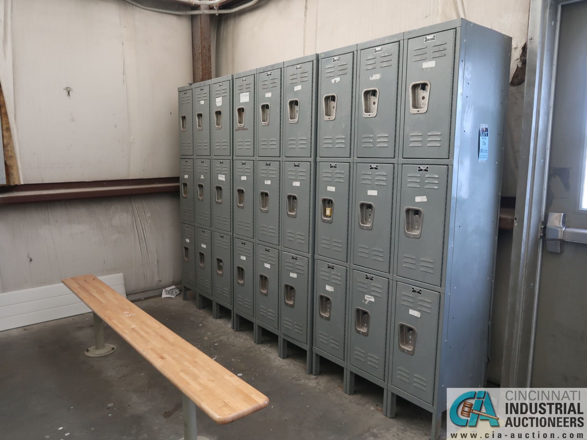 NINE COMPARTMENT HALLOWELL EMPLOYEE LOCKERS - Image 4 of 4