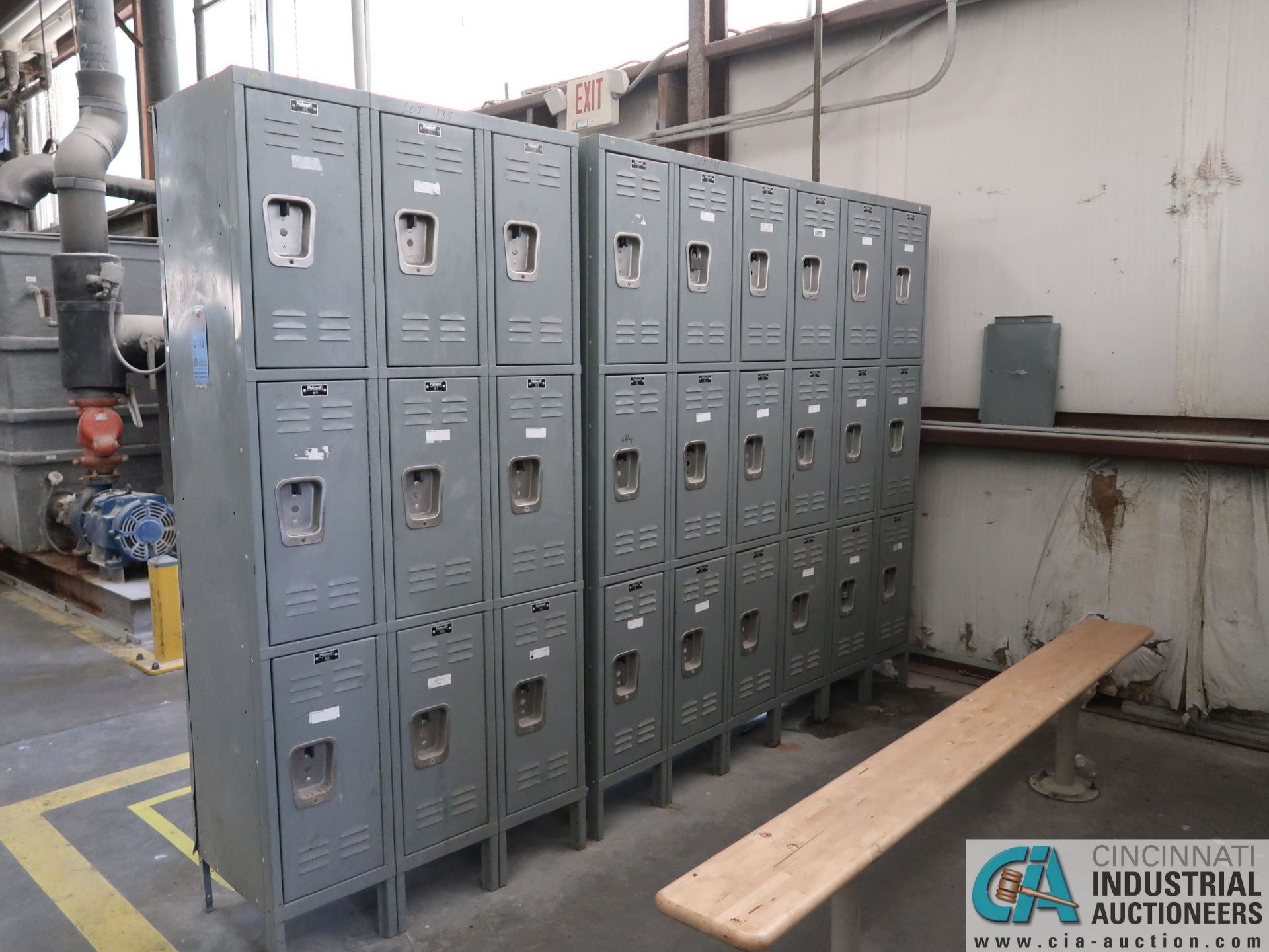 NINE COMPARTMENT HALLOWELL EMPLOYEE LOCKERS