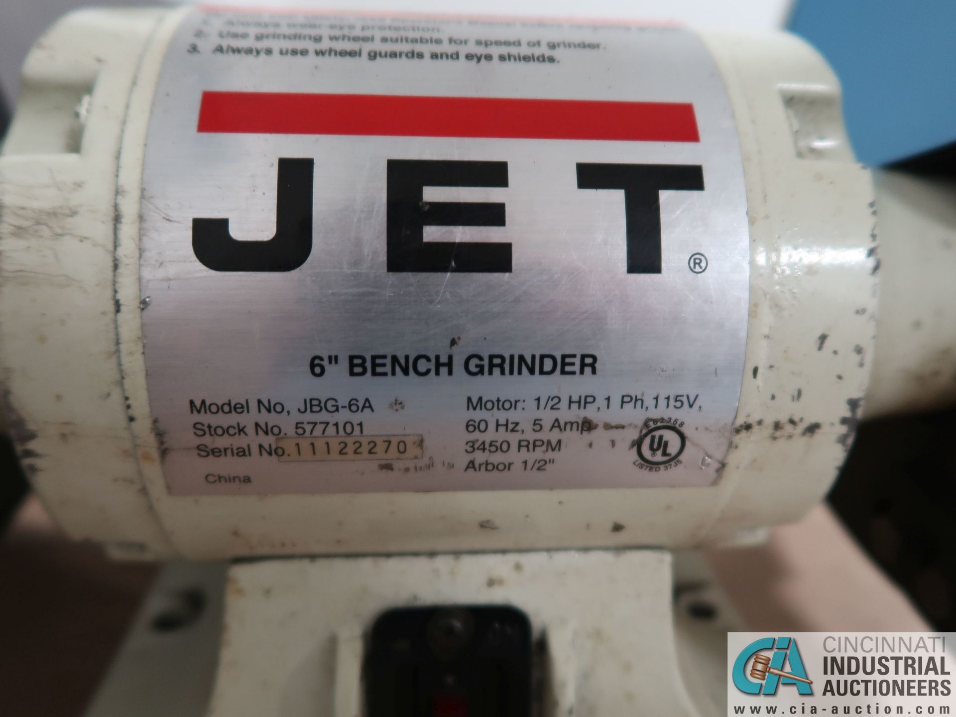 6" JET MODEL JBG-6A DOUBLE END BENCH GRINDER - Image 2 of 2