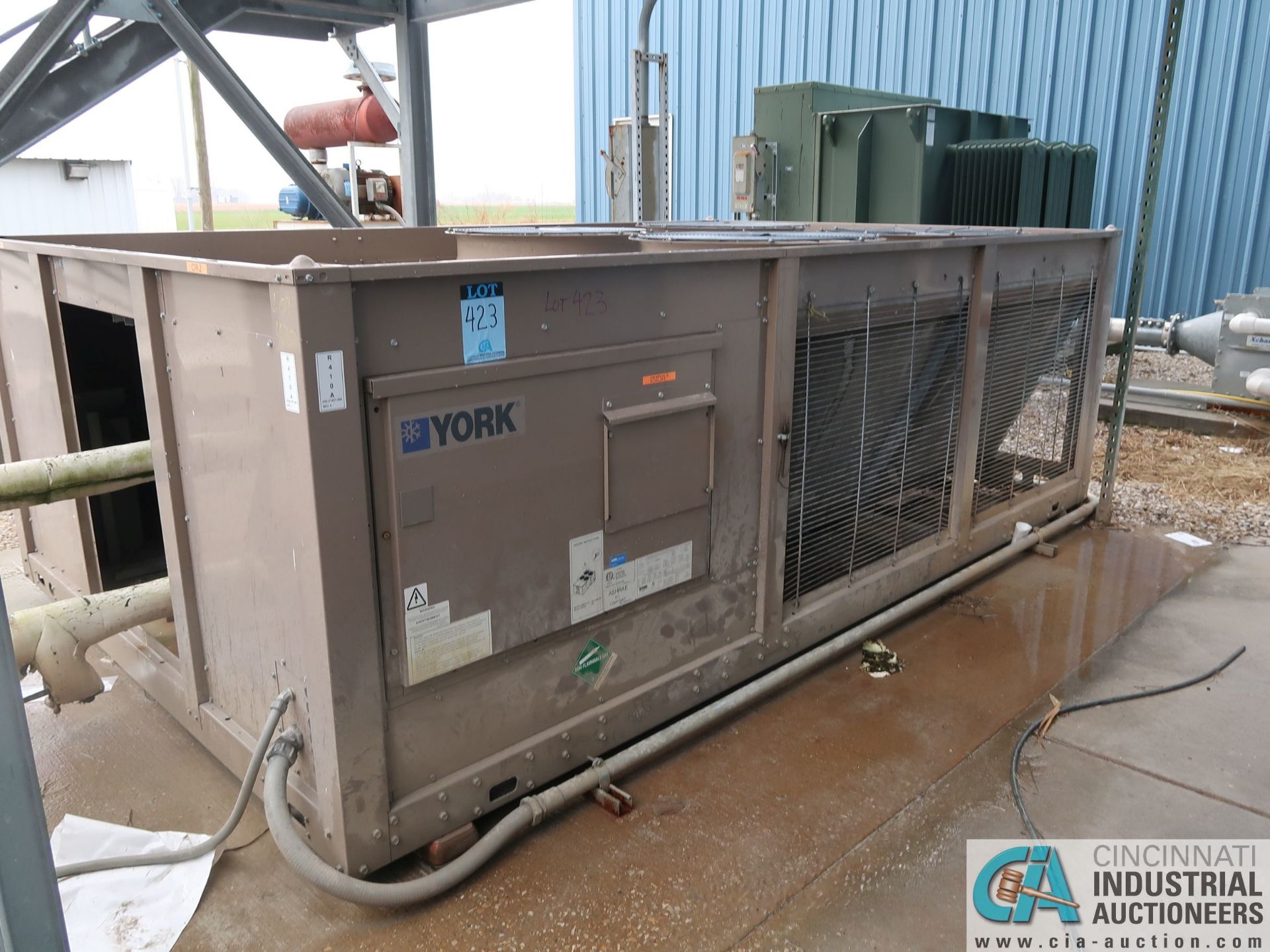 YORK MODEL YCAL0043EE46X AIR COOLED CHILLER; S/N 2GYM017046, R410A (2012)