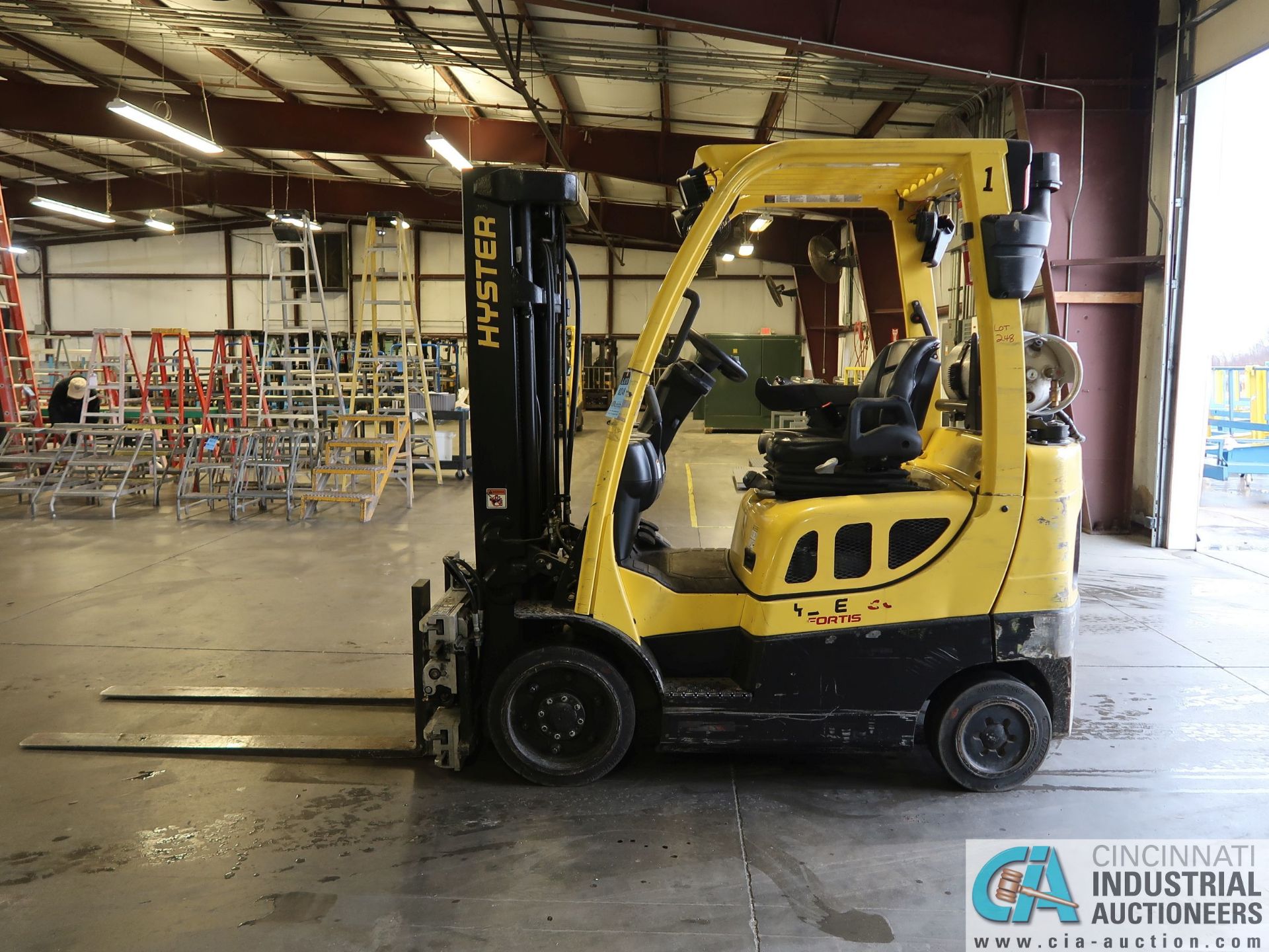 5,000 LB. HYSTER MODEL S50FT LPG SOLID TIRE FORK LIFT; S/N G187V01913M, 189" LIFT, 75" CASCADE MODEL - Image 9 of 19