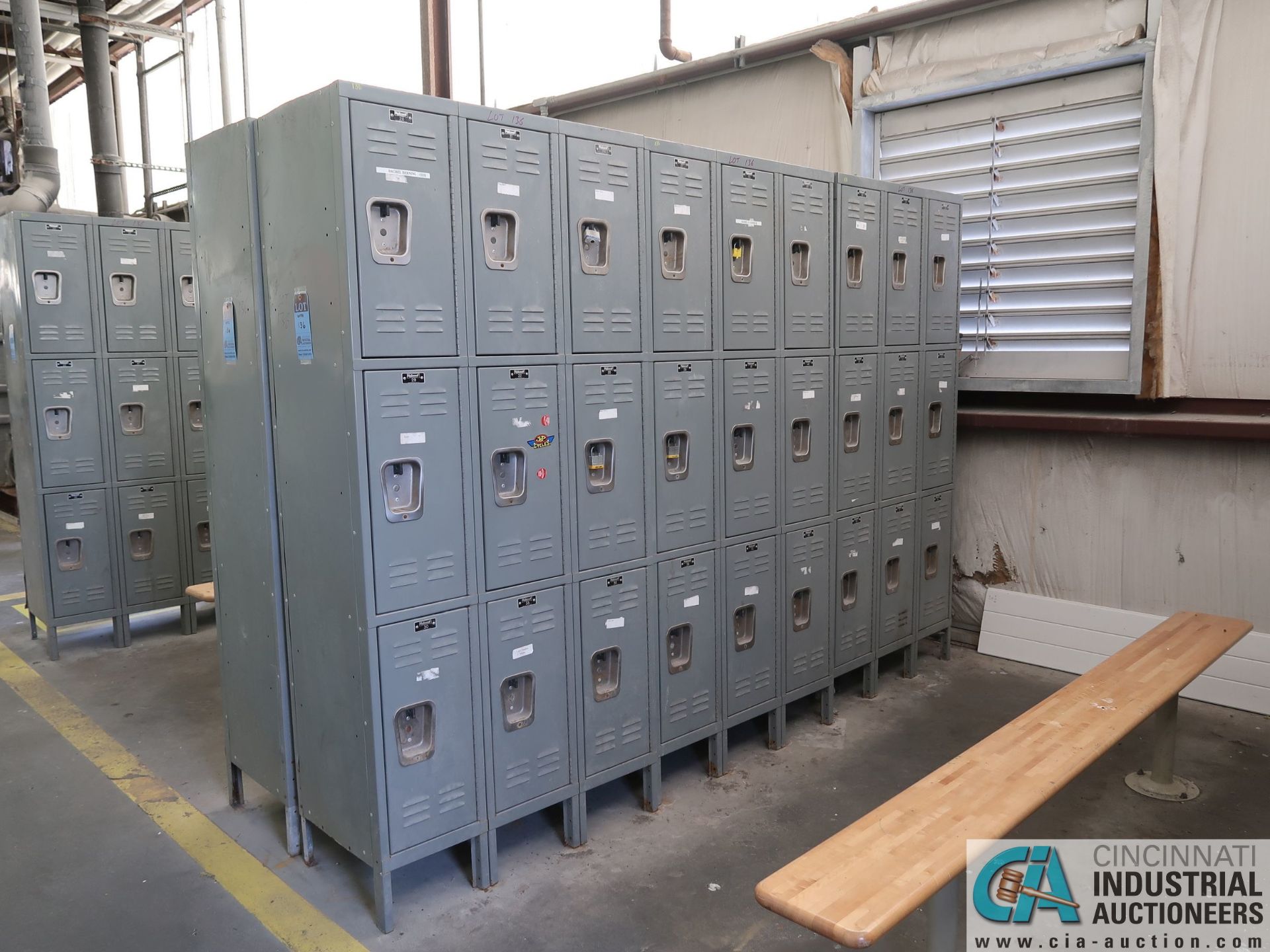 NINE COMPARTMENT HALLOWELL EMPLOYEE LOCKERS - Image 3 of 4