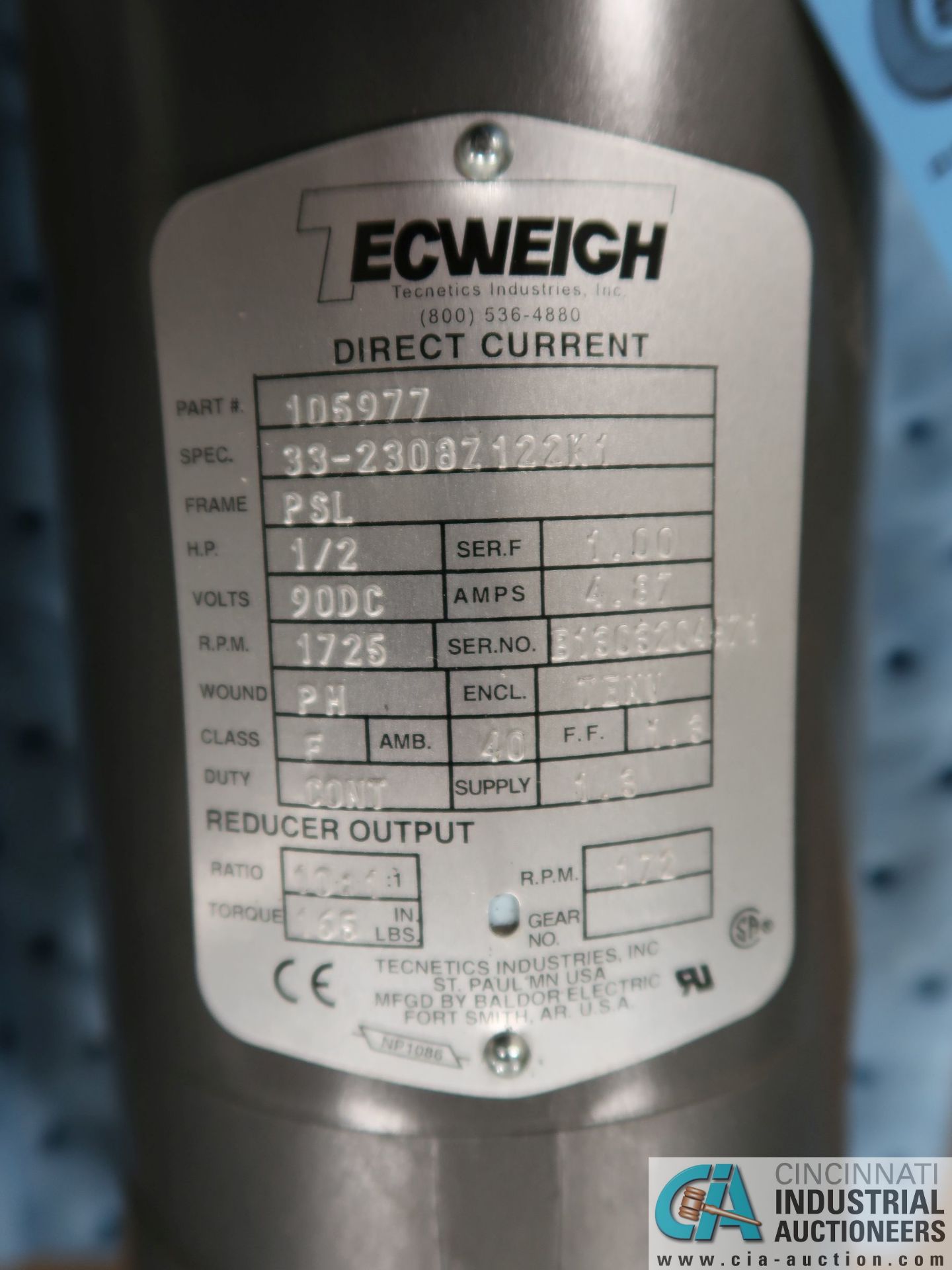 1/2 HP TECWEIGH DIRECT CURRENT MOTORS - Image 5 of 5