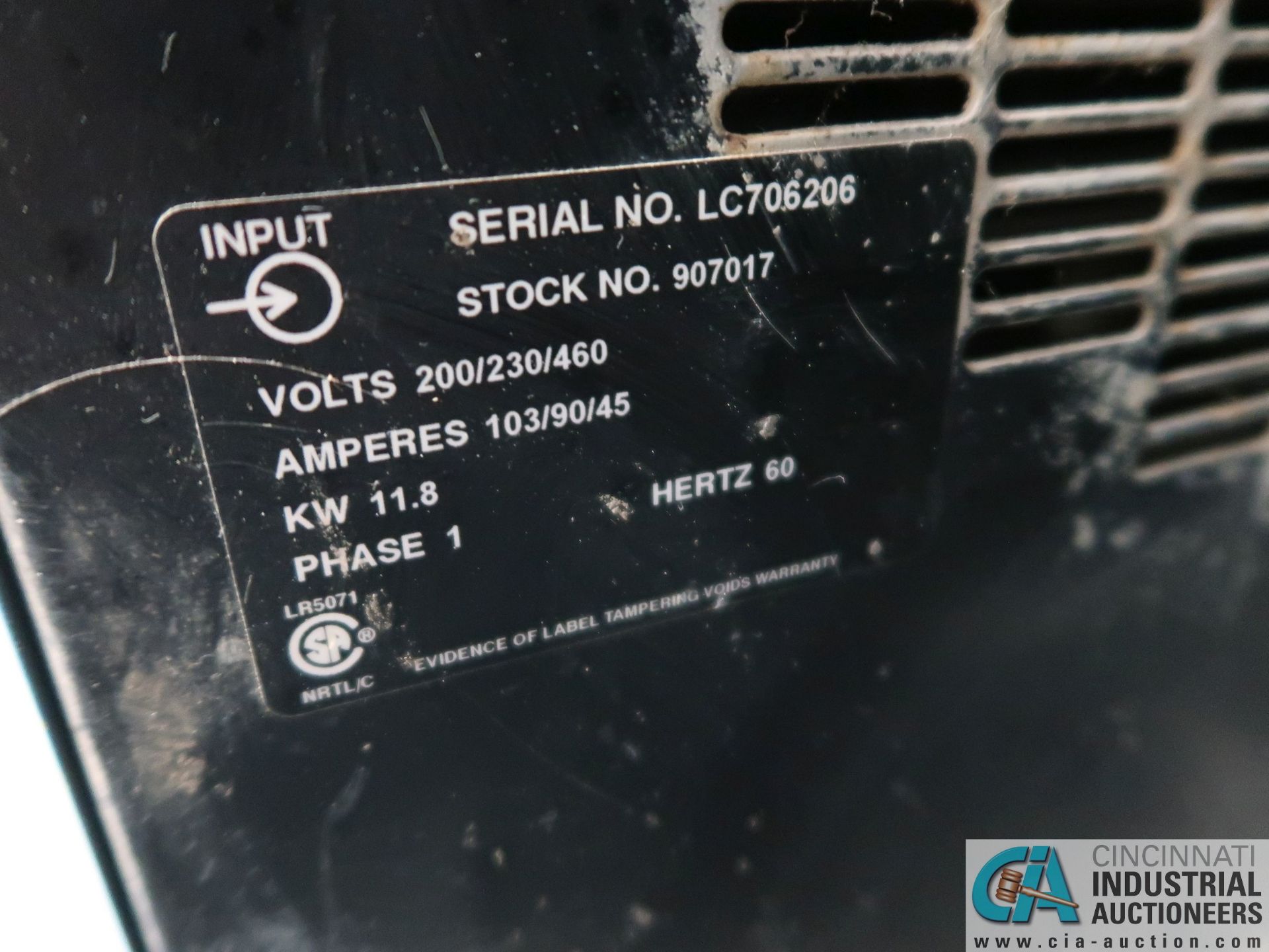 250 AMP MILLER MODEL DIALARC 250 AC/DC CC-AC/DC ARC WELDING POWER SOURCE; S/N LC706206 - Image 3 of 3