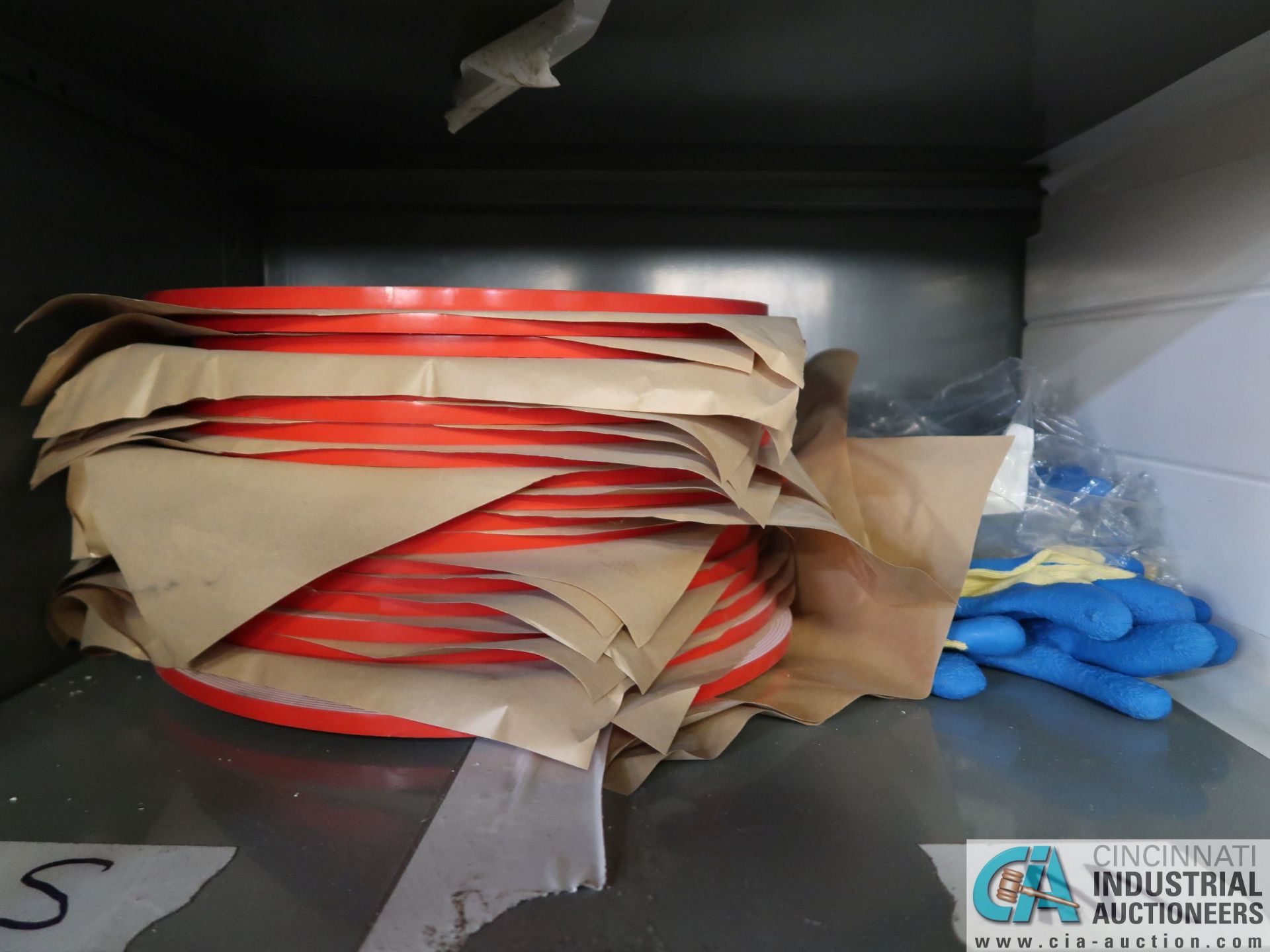 (LOT) SAFETY SUPPLIES, GLOVES, EAR PLUGS, AND HI-UIS SAFETY VESTS WITH TWO-DOOR STORAGE LOCKER - Image 3 of 7