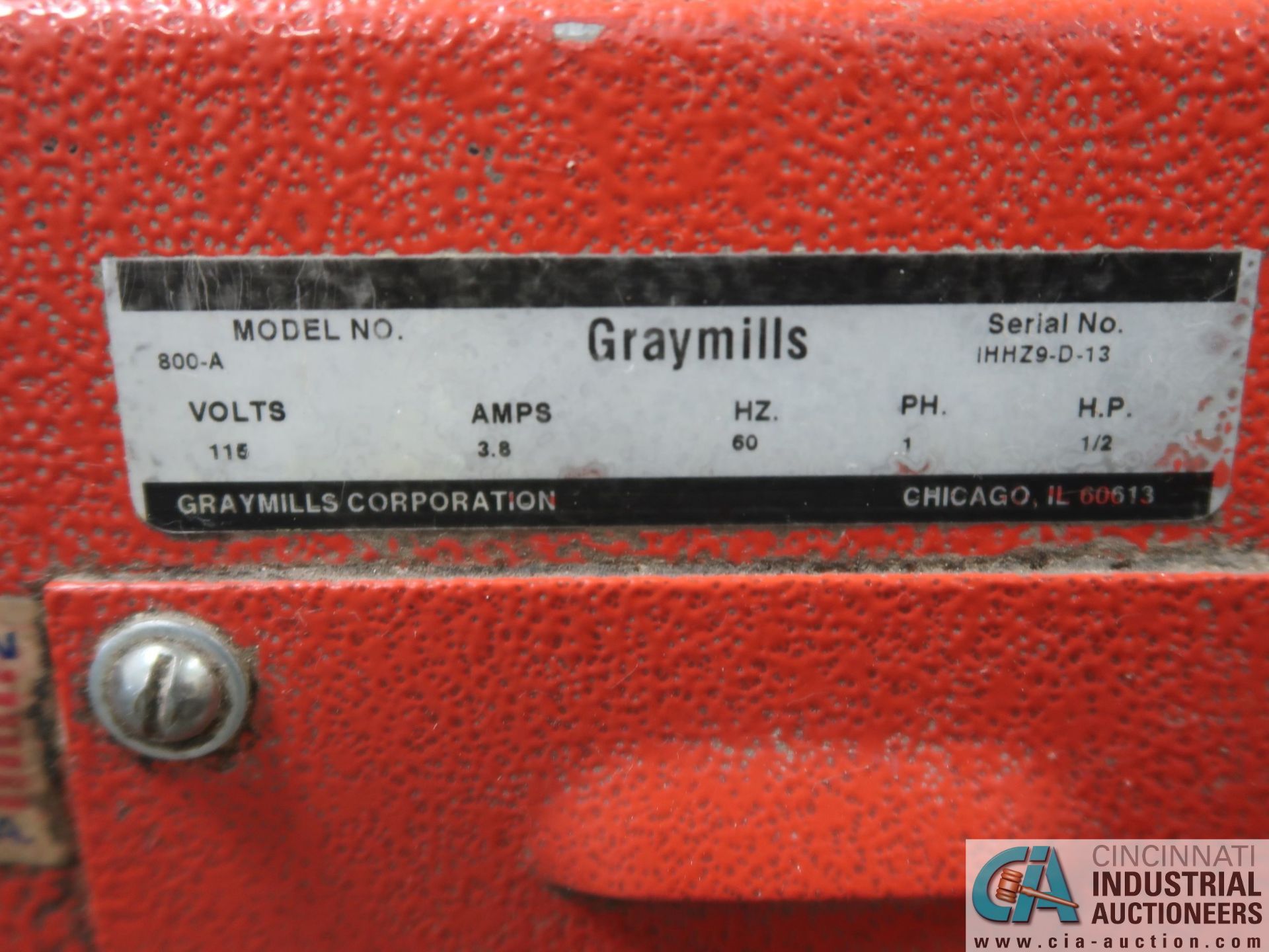 GRAYMILLS MODEL 800-A CLEAN-O-MATIC PARTS WASHER - Image 4 of 4
