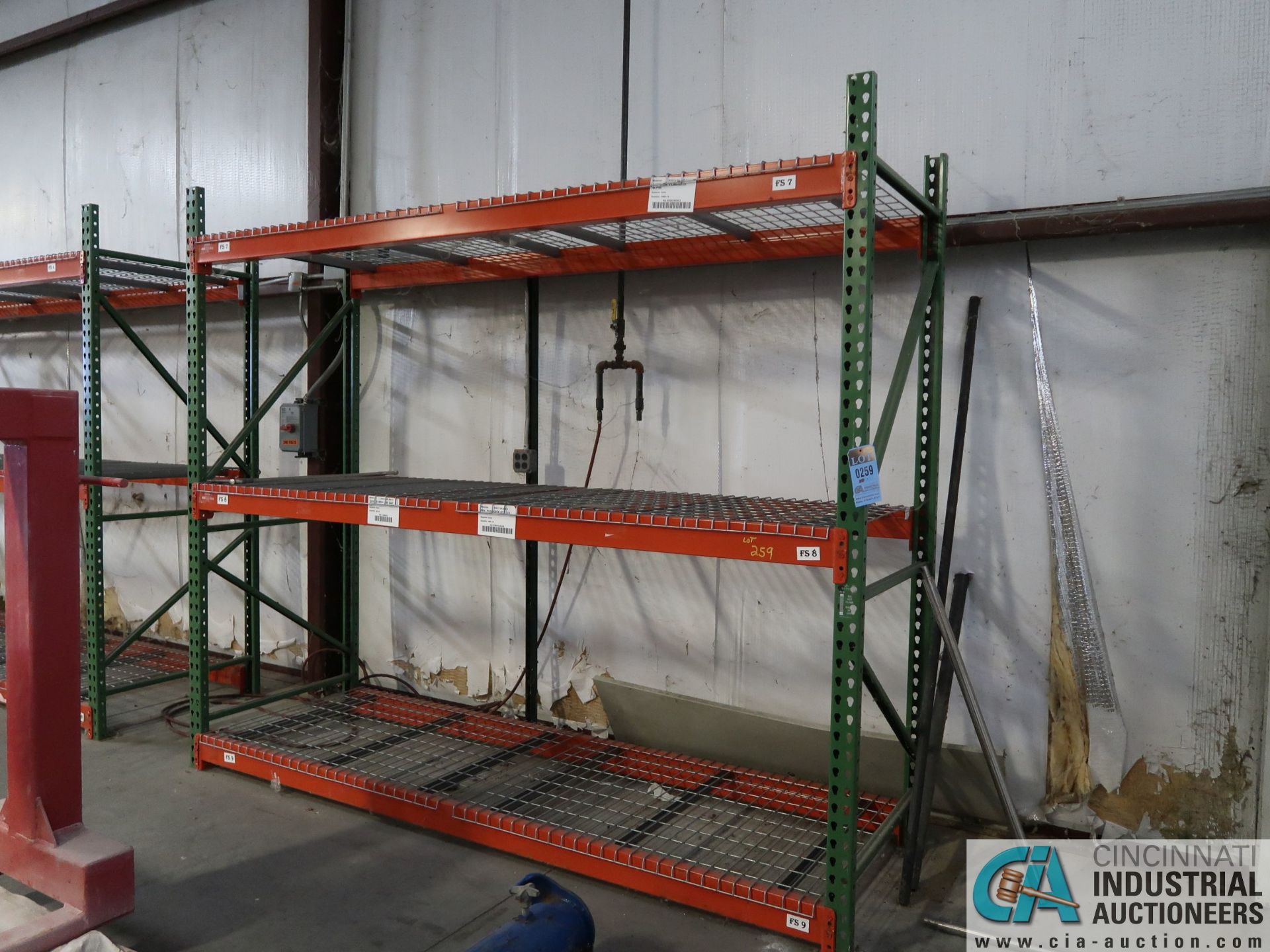 SECTIONS 3' X 9' X 8' HIGH PALLET RACK WITH DECKING - Image 3 of 6