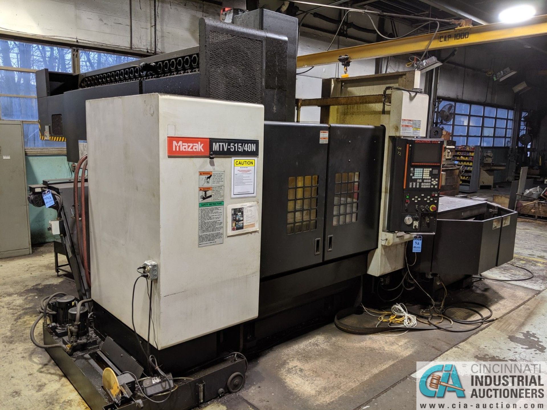 MAZAK MODEL MTV-515/40N CNC VERTICAL MACHINING CENTER WITH PALLET CHANGER; SN/ 72536, MAZATROL