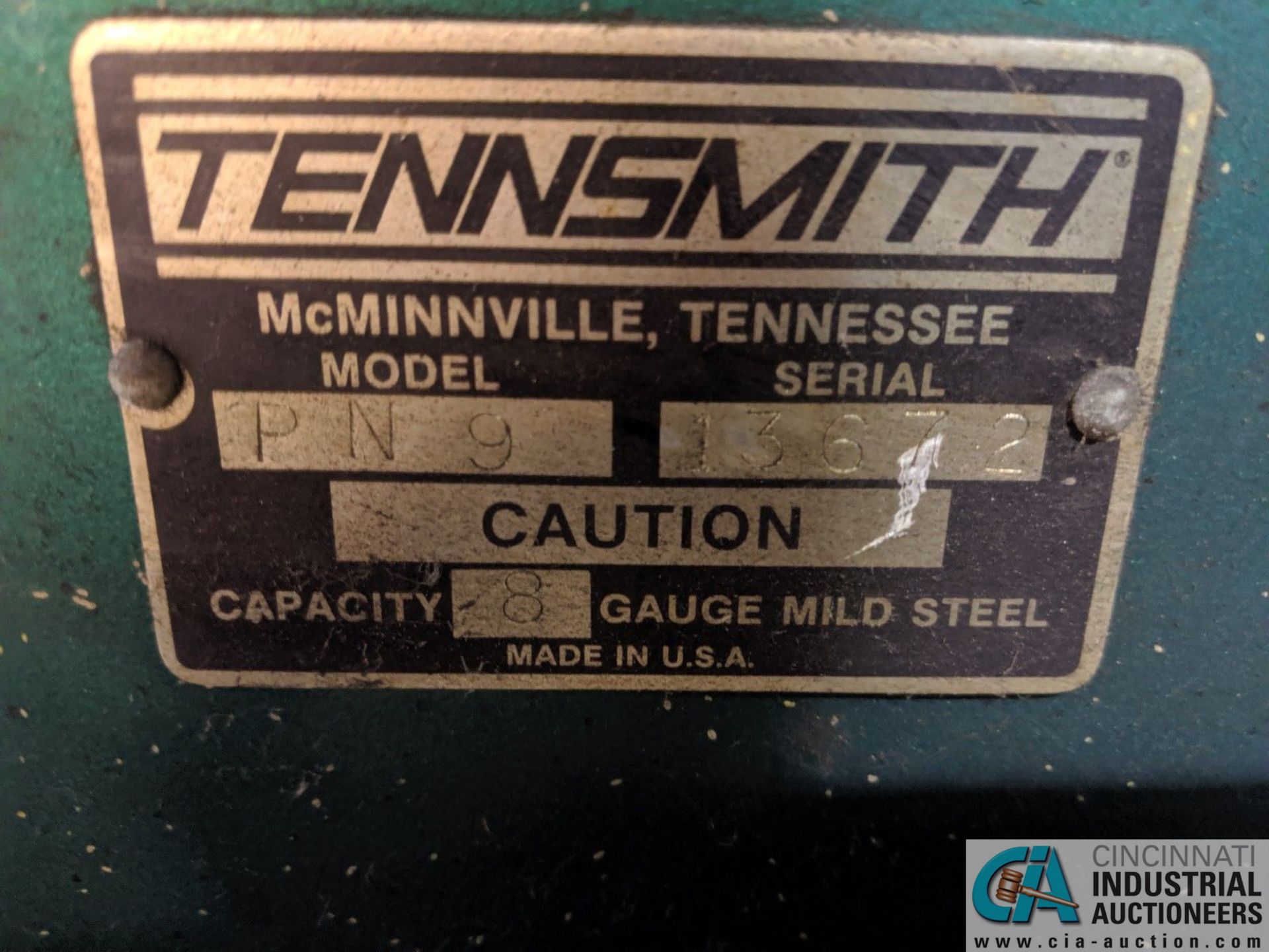 TENNSMITH 9" X 9" MODEL PN9 HYDRAULIC NOTCHER; S/N 13672 **RIGGING FEE DUE INDUSTRIAL SERVICES $250 - Image 6 of 7