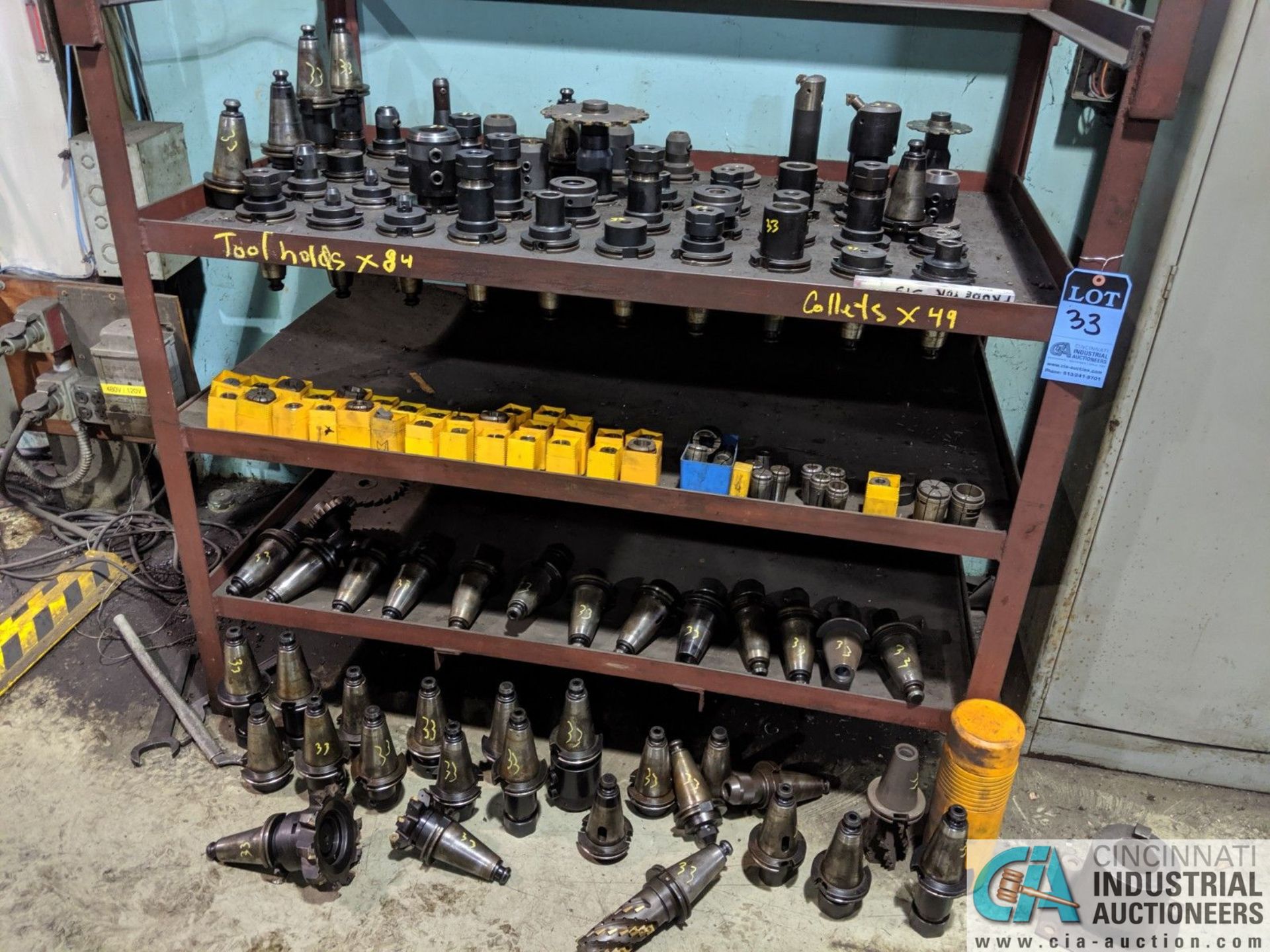 (LOT) 50 TAPER TOOLING TO INCLUDE (84) TOOLHOLDERS AND (49) COLLETS **RIGGING FEE DUE INDUSTRIAL SER