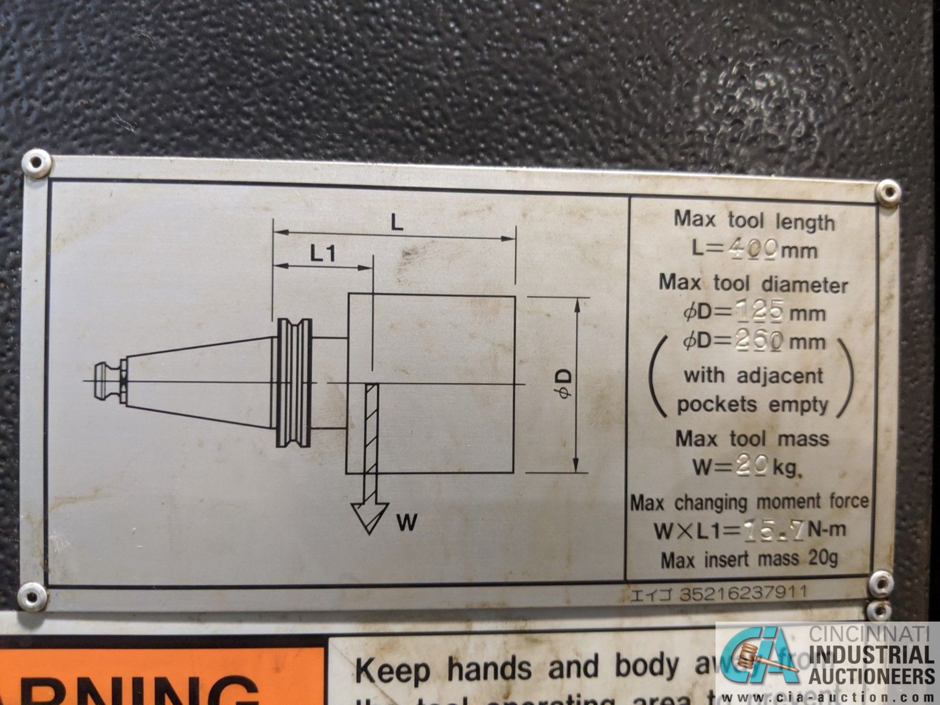 MAZAK MODEL MTV-515/40N CNC VERTICAL MACHINING CENTER WITH PALLET CHANGER; SN/ 72536, MAZATROL - Image 14 of 18