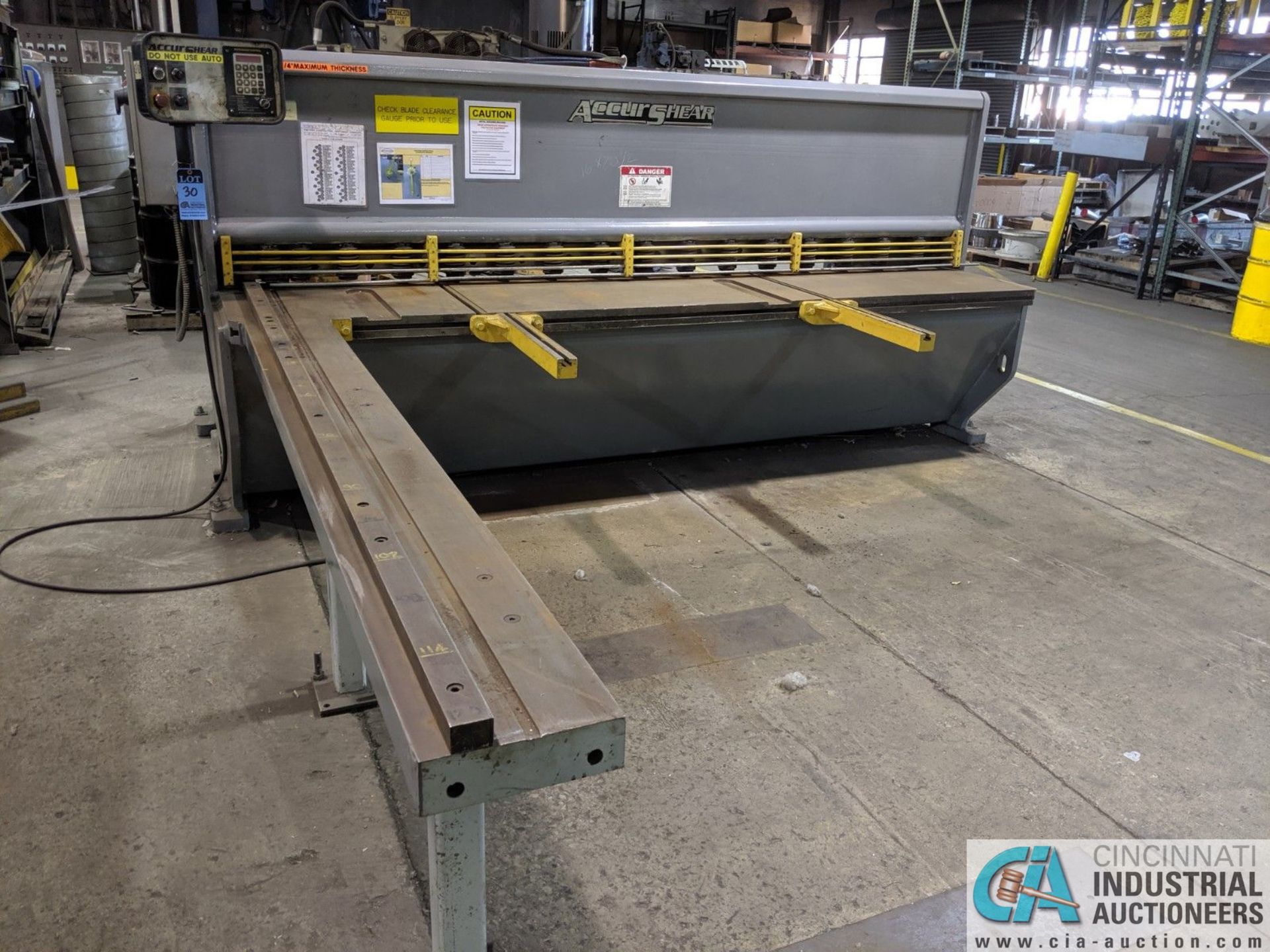 1/4" X 10' ACCUSHEAR MODEL 625010 HYDRAULIC SQUARING SHEAR WITH ACCUSHEAR BACK GAGUE WITH (3) 24" - Image 3 of 11