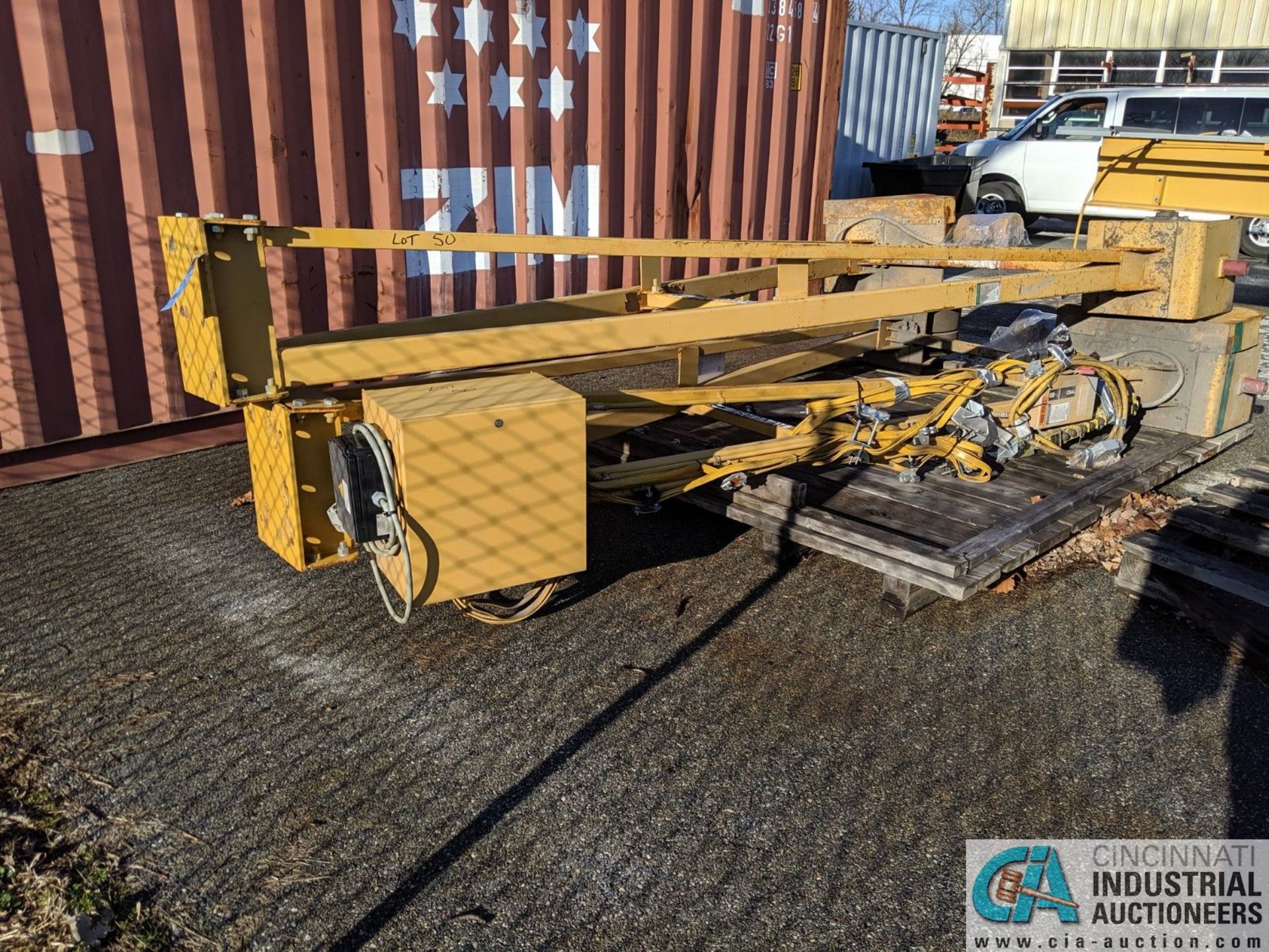 7-1/2 TON X 17' APPROX. SPANCO SELF TRAVELING GANTRY CRANE, R&M Sx5 SERIES 7.5 TON ELECTRIC HOIST - Image 7 of 11