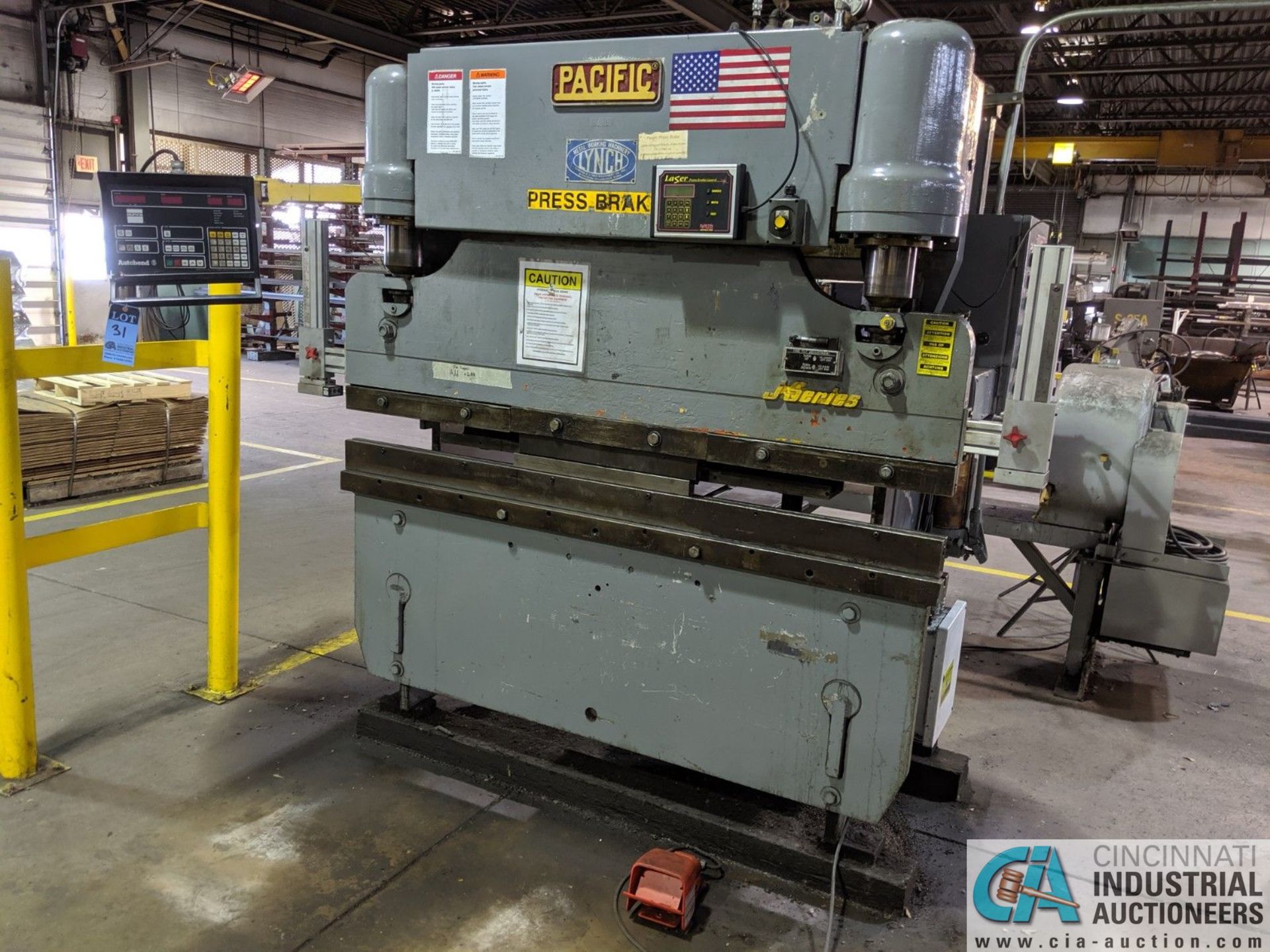 55 TON X 6' PACIFIC MODEL J55-6 HYDRAULIC PRESS BRAKE; S/N 5235, 55" BETWEEN COLUMBS, WITH HURCO