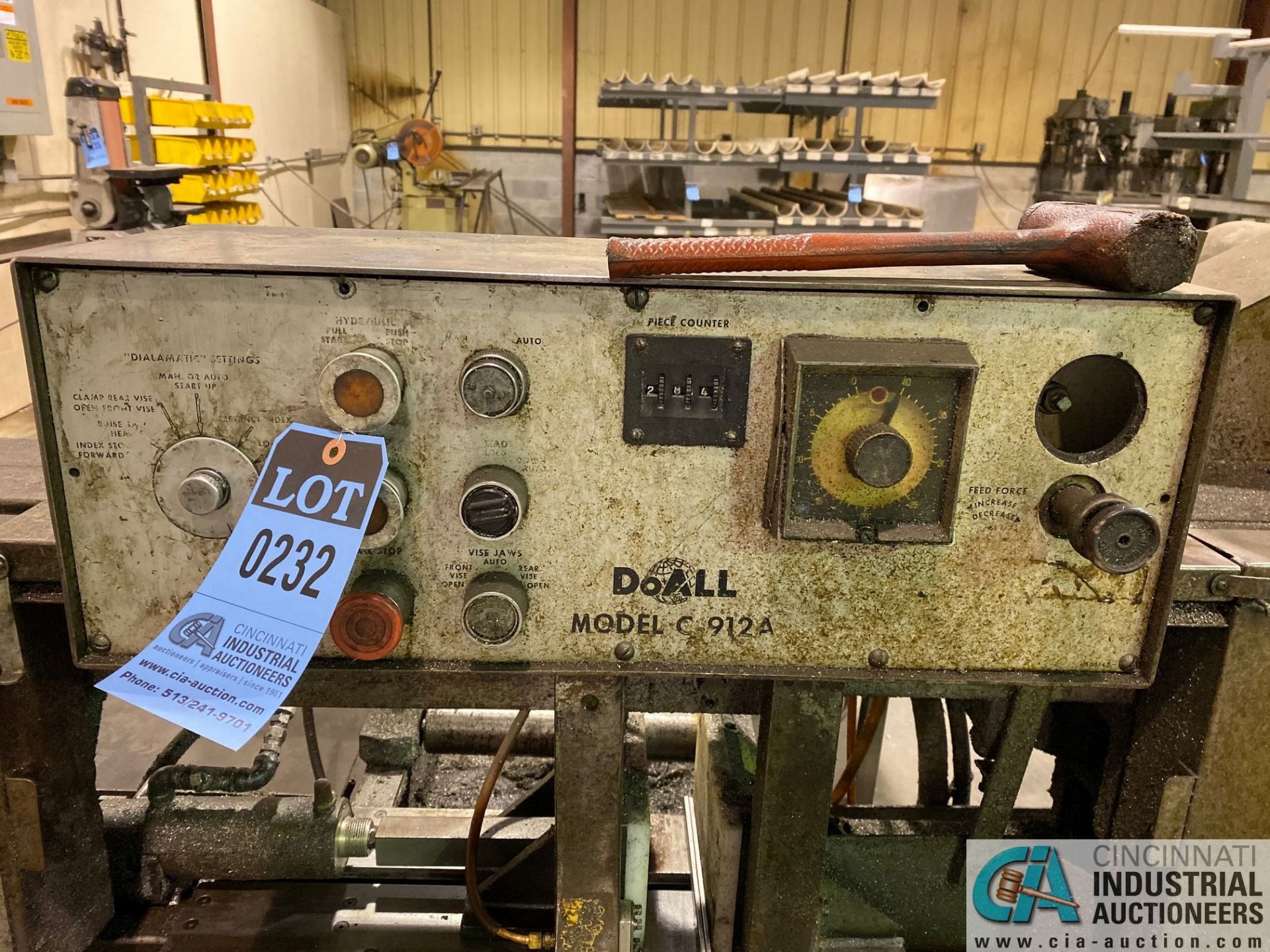 9" X 12" DOALL MODEL C912-A HORIZONTAL BAND SAW; S/N 368-78156 - Image 3 of 7