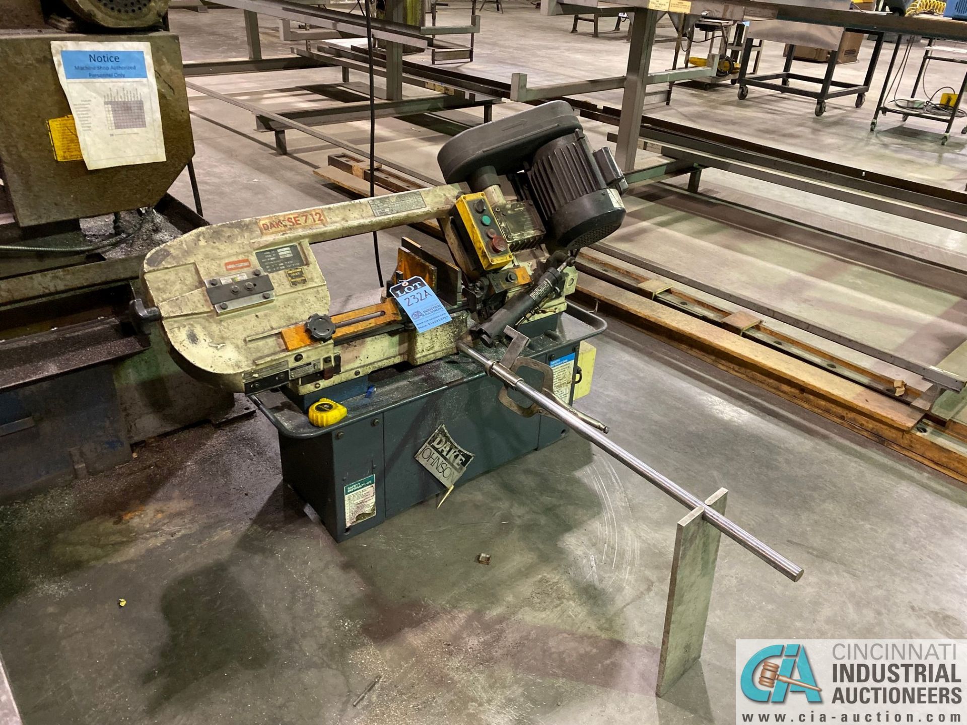 7" X 12" DAKE MODEL SE712 HORIZONTAL BAND SAW; S/N 570835 - Image 4 of 4