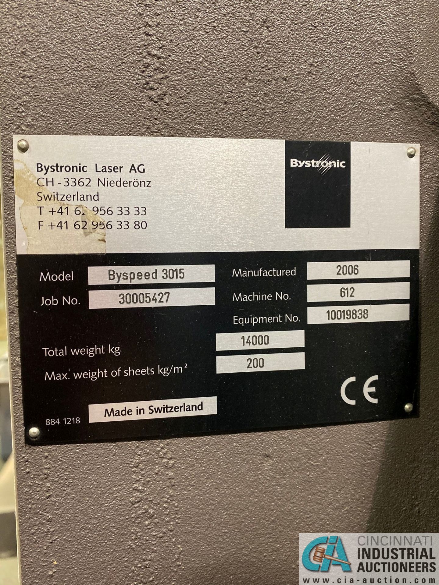 4,400-WATT BYSTRONIC BYSPEED 3015 SHUTTLE TABLE CNC LASER W/ LOADER; S/N 612, RESONATOR AND TURBO - Image 17 of 20