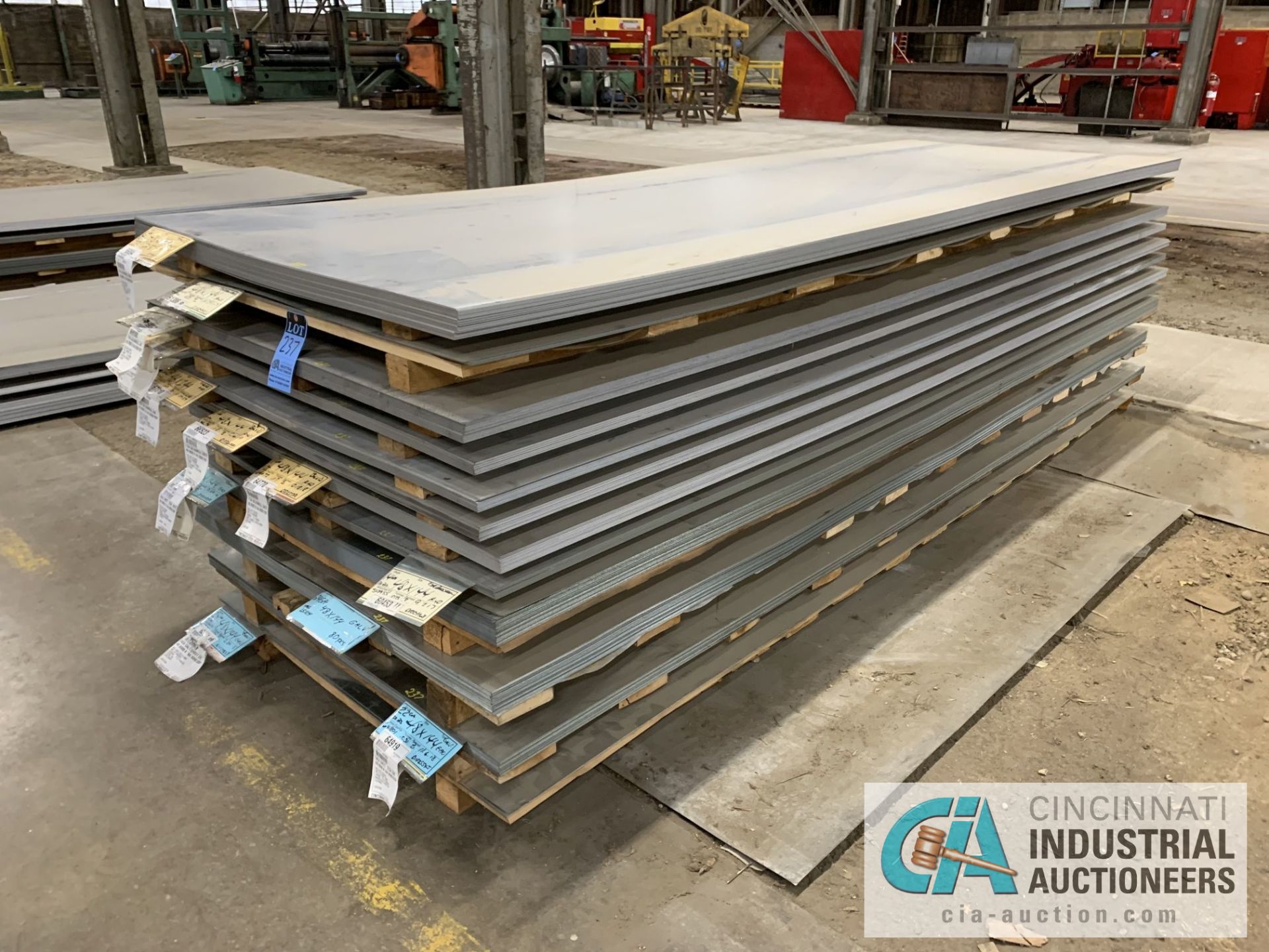 (LOT) APPROX. 32,228 LBS. COATED SHEET STEEL, 1-STACK, 12-BUNDLES, SEE INVENTORY FOR LISTING.
