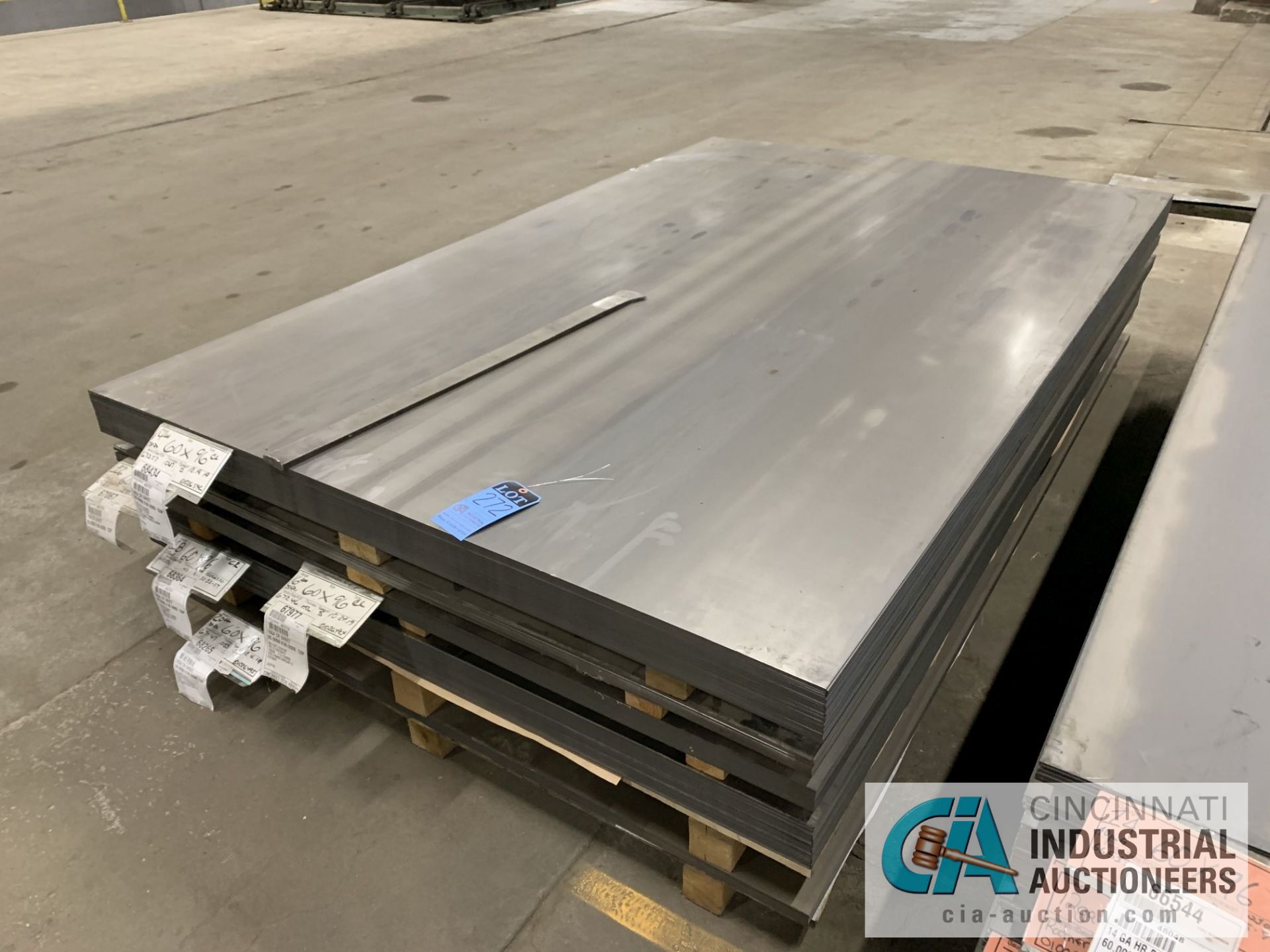 (LOT) APPROX. 19,350 LBS. UNCOATED SHEET STEEL, 1-STACK, 5-BUNDLES, SEE INVENTORY FOR LISTING.