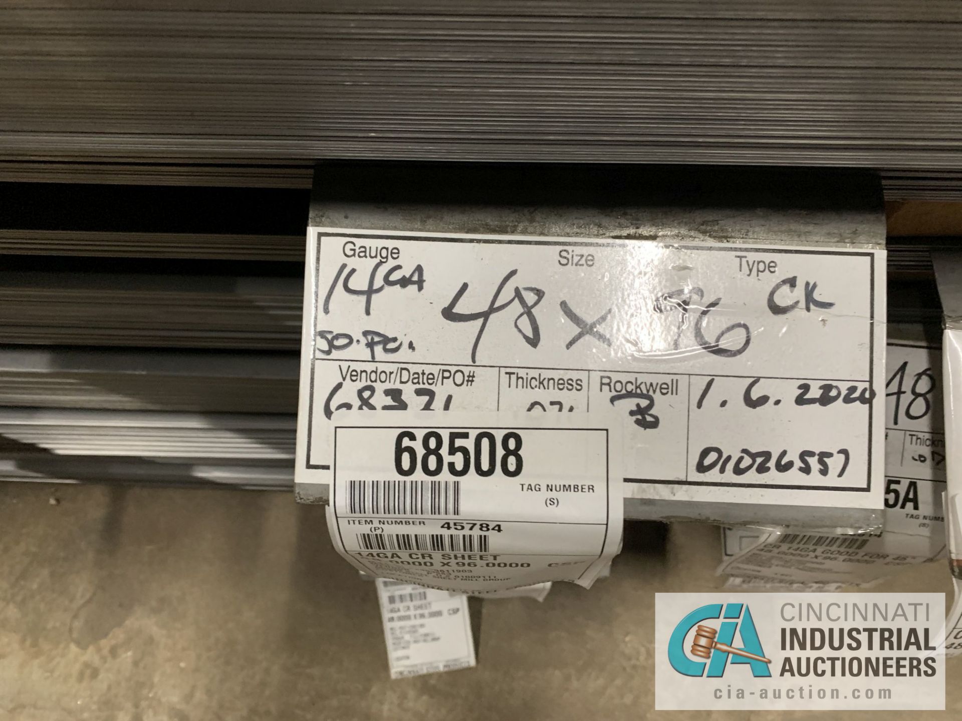 (LOT) APPROX. 32,500 LBS. UNCOATED SHEET STEEL, 1-STACK, 8-BUNDLES, SEE INVENTORY FOR LISTING. - Image 3 of 9