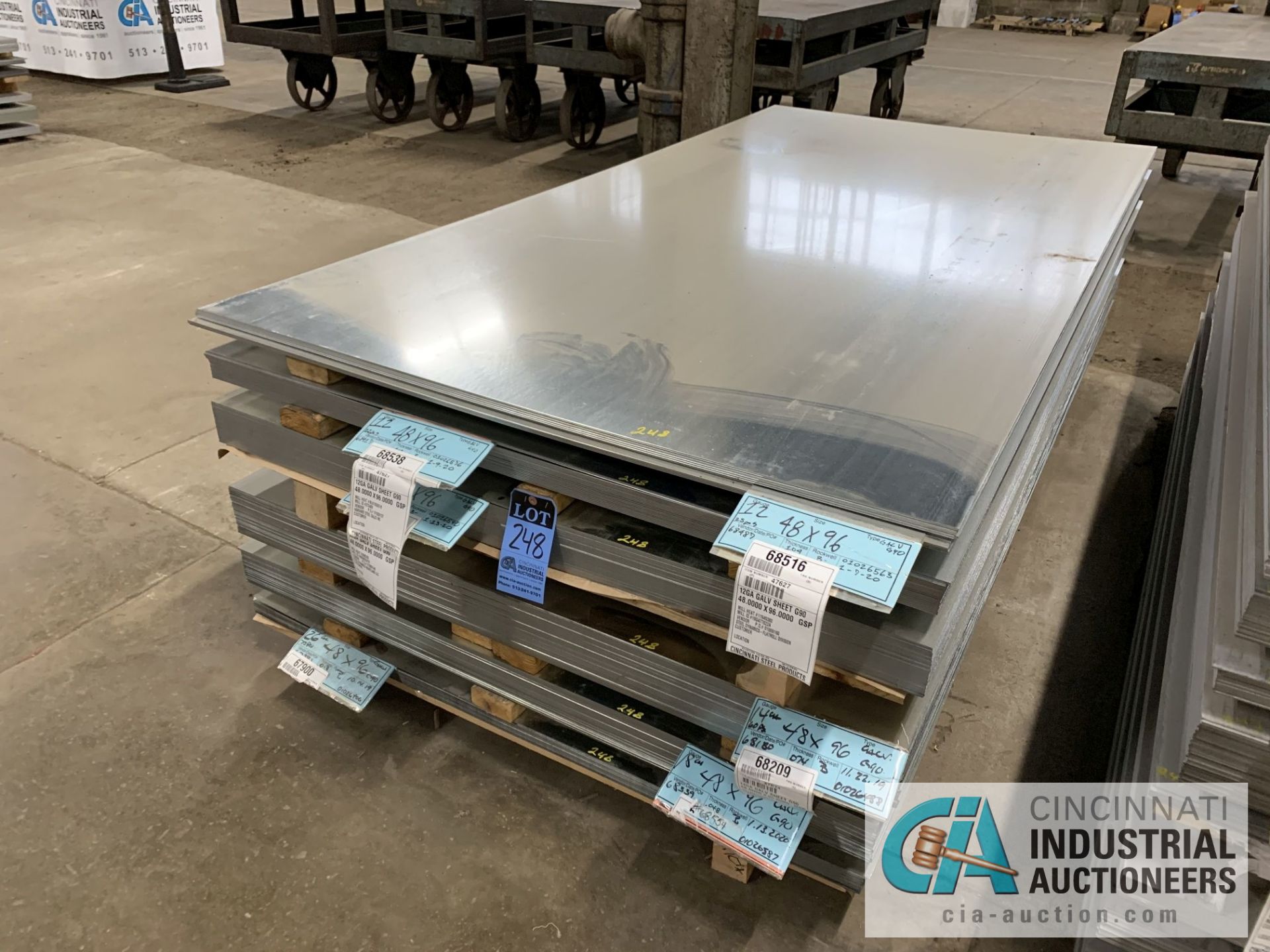 (LOT) APPROX. 21,500 LBS. COATED SHEET STEEL, 1-STACK, 6-BUNDLES, SEE INVENTORY FOR LISTING.