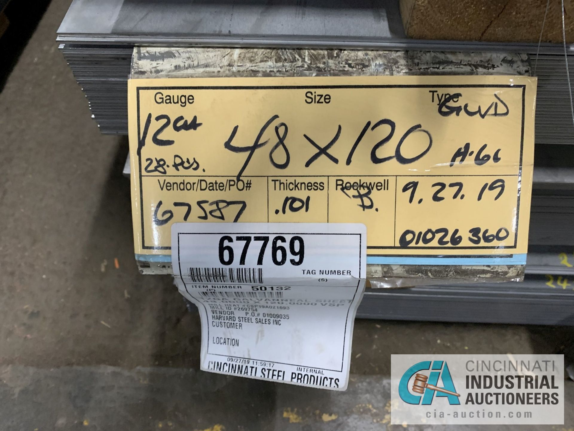 (LOT) APPROX. 26,619 LBS. COATED SHEET STEEL, 1-STACK, 8-BUNDLES, SEE INVENTORY FOR LISTING. - Image 5 of 9