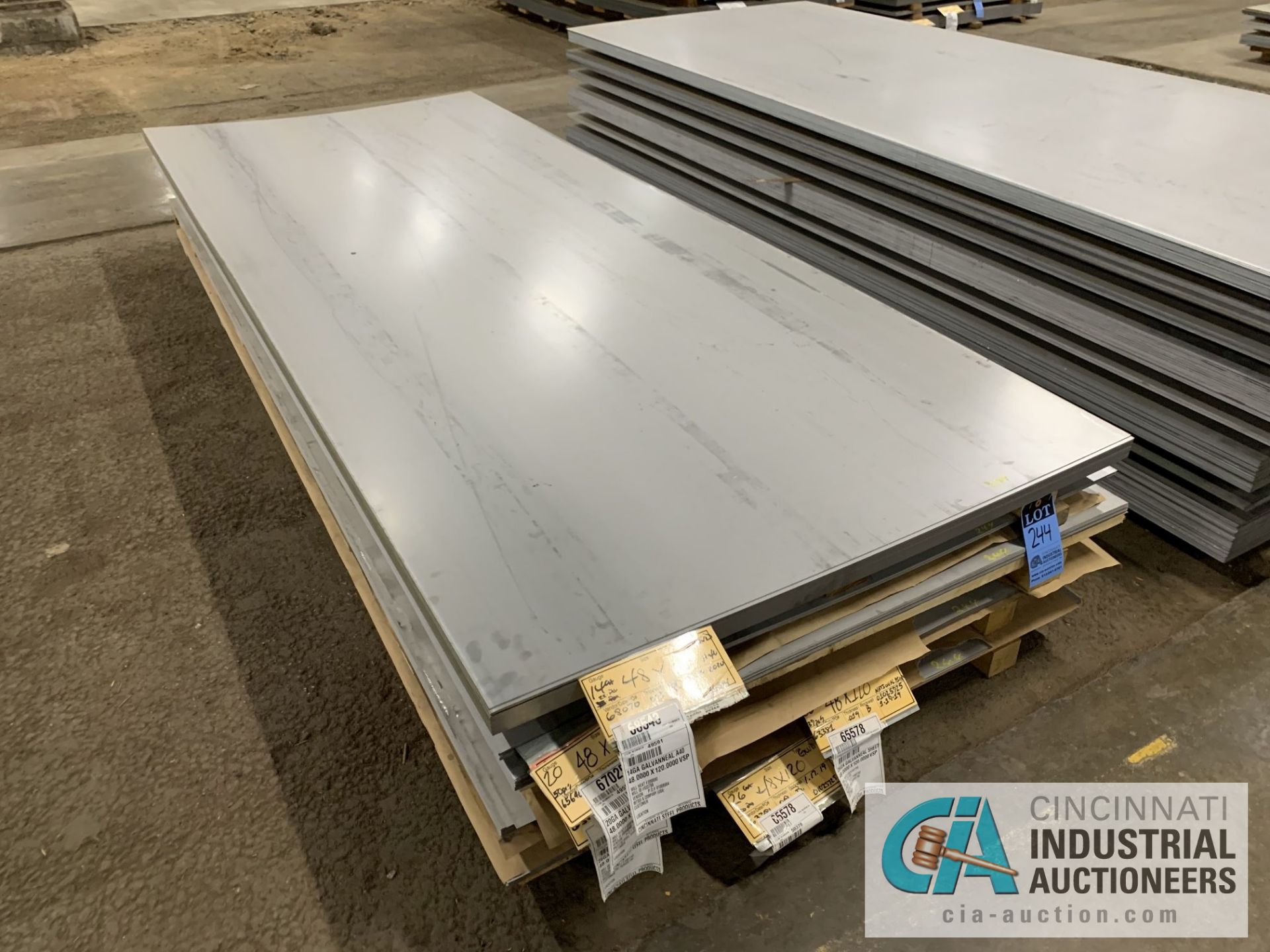 (LOT) APPROX. 8,037 LBS. COATED SHEET STEEL, 1-STACK, 3-BUNDLES, SEE INVENTORY FOR LISTING.