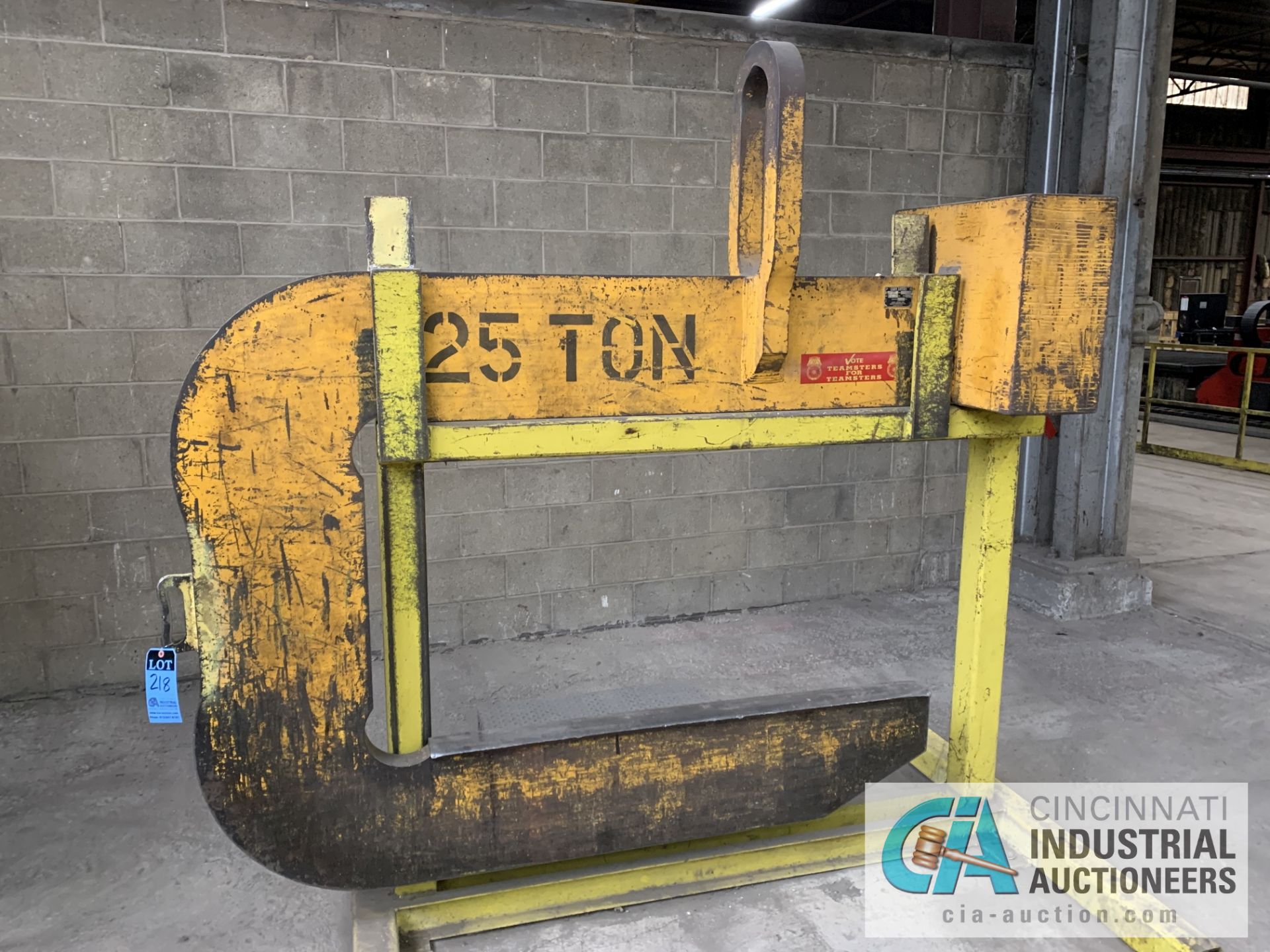 25 TON CADY LIFTERS C-FRAME CRANE COIL HOOK; S/N 8325LCD, 57" THROAT