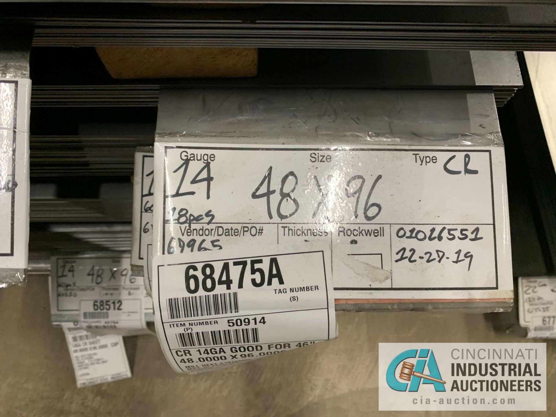 (LOT) APPROX. 32,500 LBS. UNCOATED SHEET STEEL, 1-STACK, 8-BUNDLES, SEE INVENTORY FOR LISTING. - Image 4 of 9