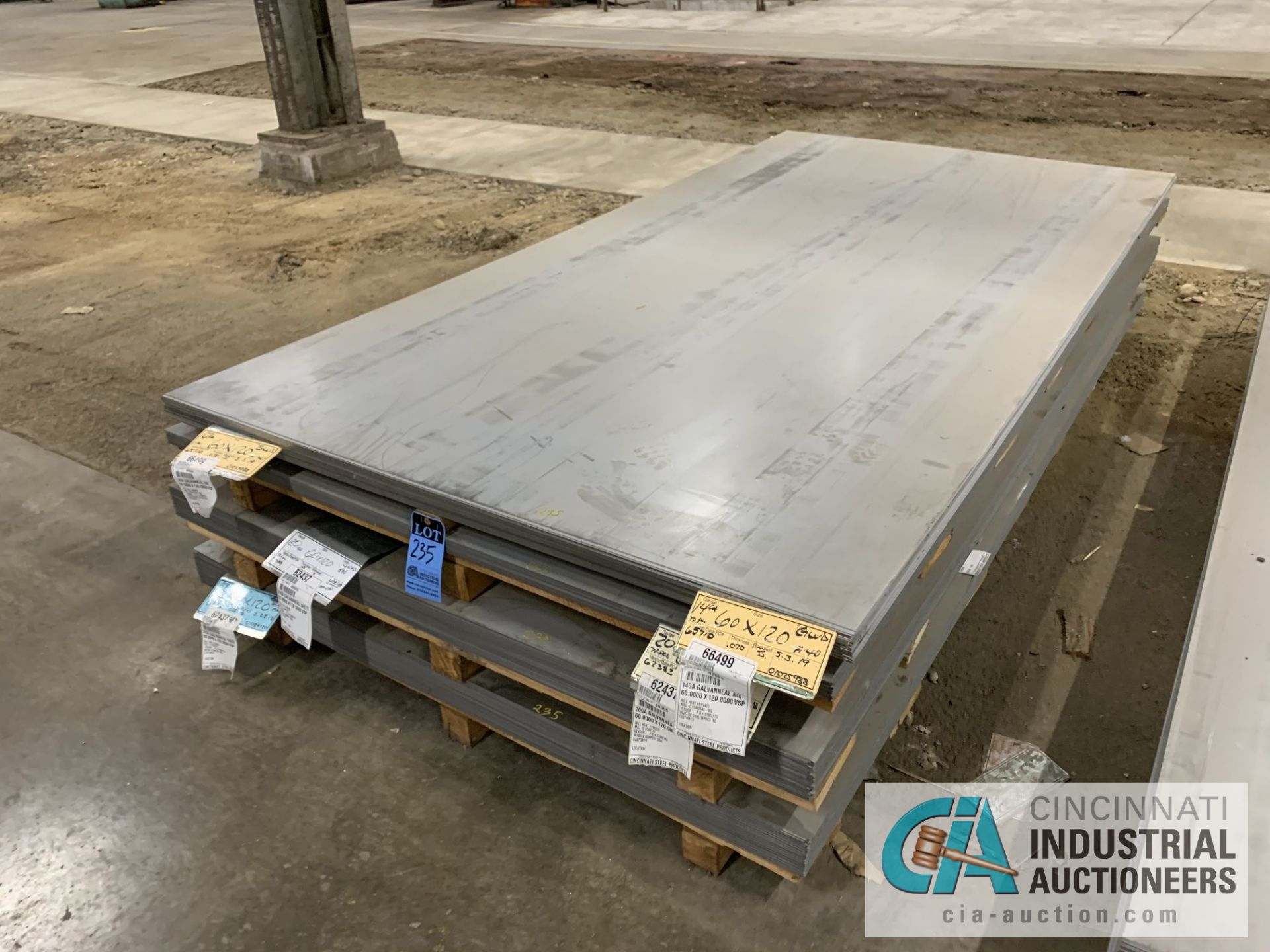(LOT) APPROX. 20,658 LBS. COATED SHEET STEEL, 1-STACK, 2-BUNDLES, SEE INVENTORY FOR LISTING.