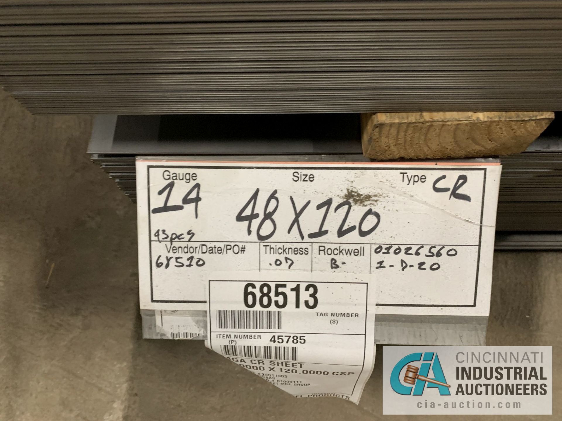 (LOT) APPROX. 19,125 LBS. UNCOATED SHEET STEEL, 1-STACK, 4-BUNDLES, SEE INVENTORY FOR LISTING. - Image 3 of 5
