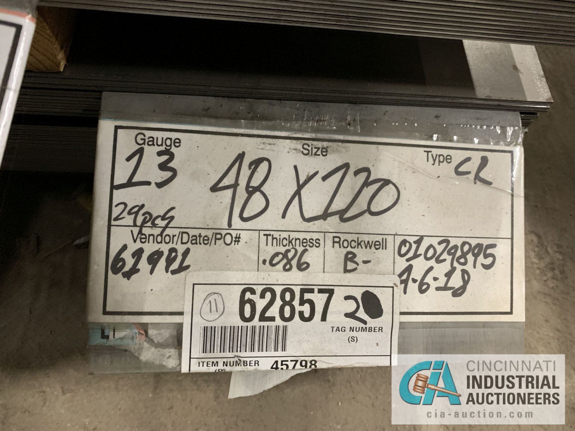 (LOT) APPROX. 41,375 LBS. UNCOATED SHEET STEEL, 1-STACK, 12-BUNDLES, SEE INVENTORY FOR LISTING. - Image 12 of 13