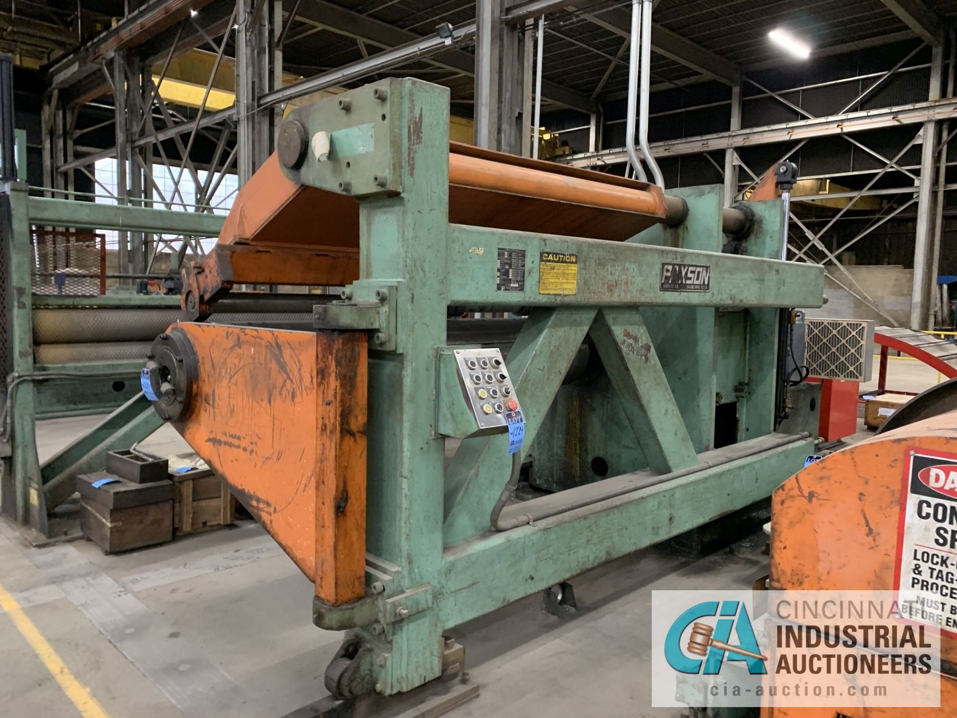 .100" X 106" X 40 LB PAXSON SLITTING LINE INCLUDING; 106" WIDE X 40,000 LB. PAXSON DUAL CONE - Image 23 of 32