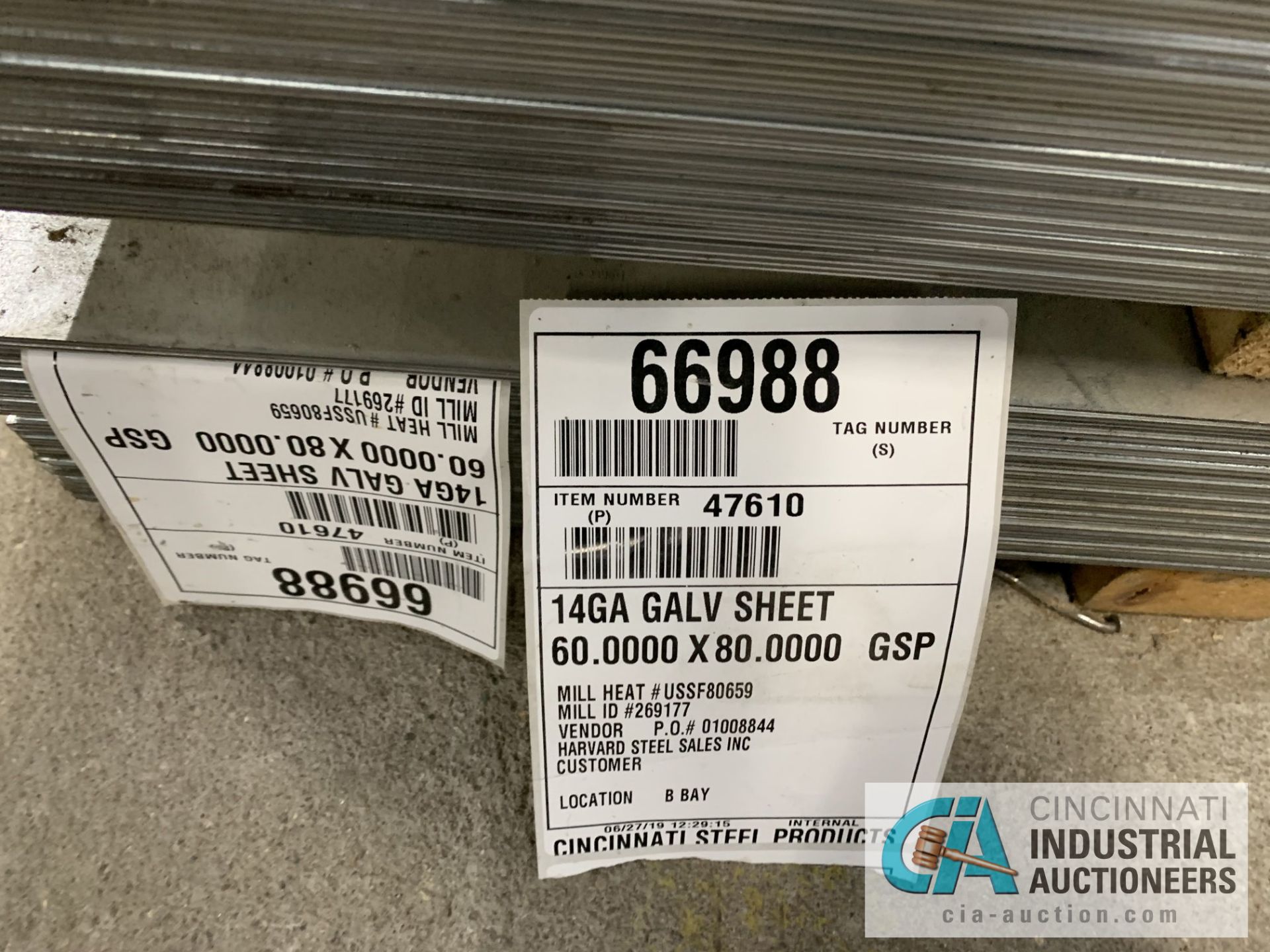 (LOT) APPROX. 9,187 LBS. COATED SHEET STEEL, 1-STACK, 1-BUNDLE, SEE INVENTORY FOR LISTING. - Image 2 of 2