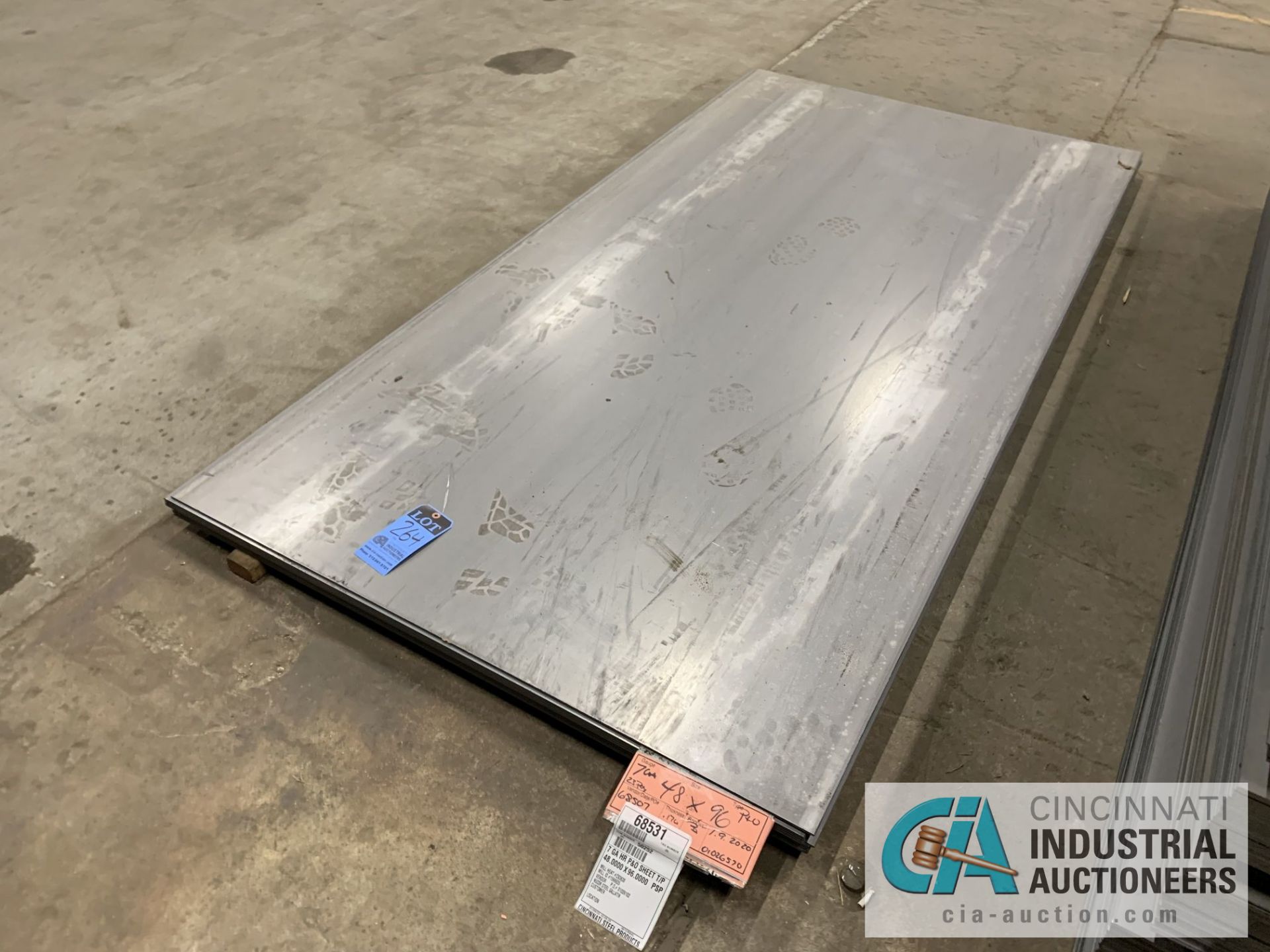 (LOT) APPROX. 2,400 LBS. UNCOATED SHEET STEEL, 1-STACK, 1-BUNDLE, SEE INVENTORY FOR LISTING.