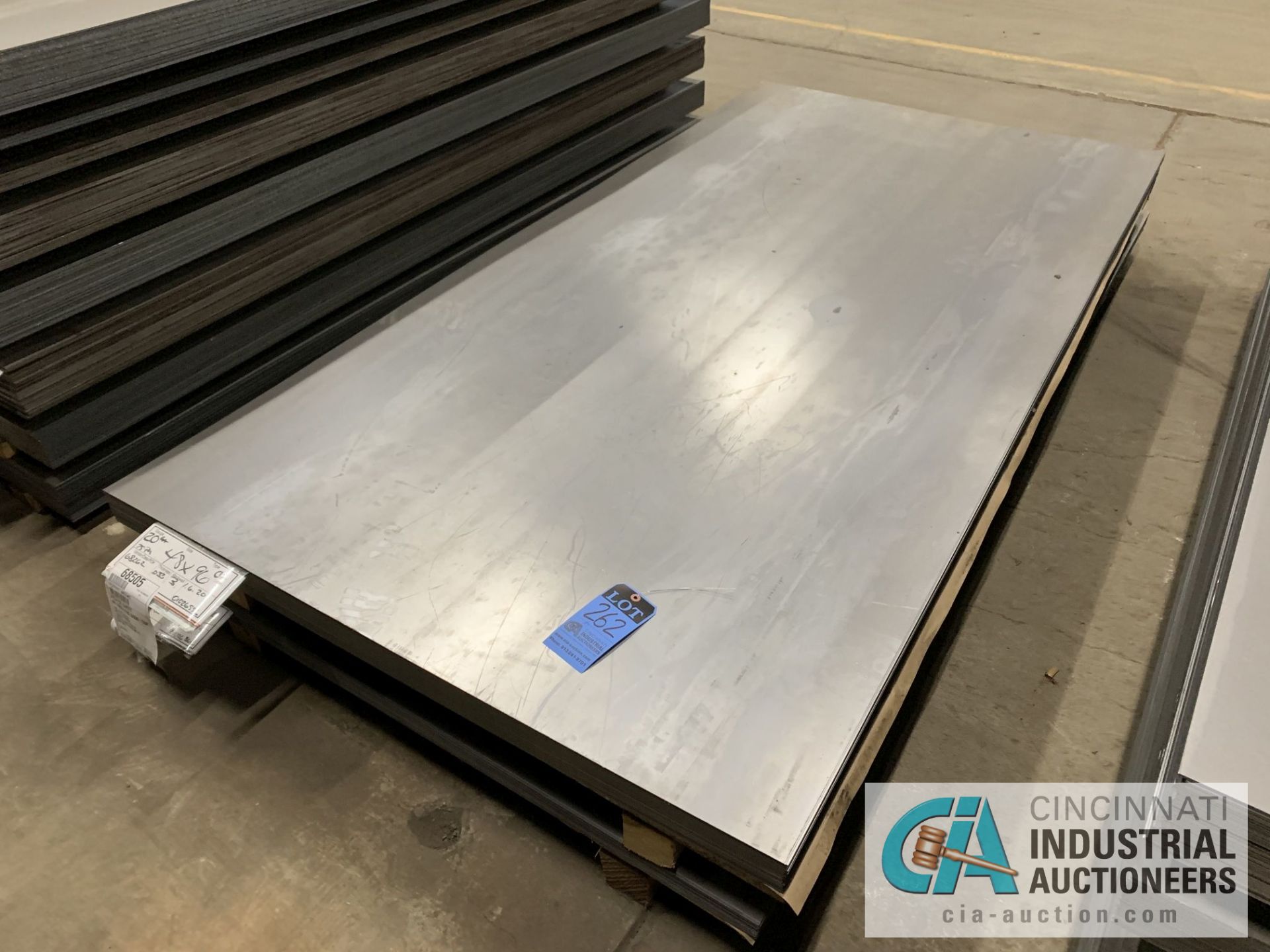 (LOT) APPROX. 5,600 LBS. UNCOATED SHEET STEEL, 1-STACK, 2-BUNDLES, SEE INVENTORY FOR LISTING.