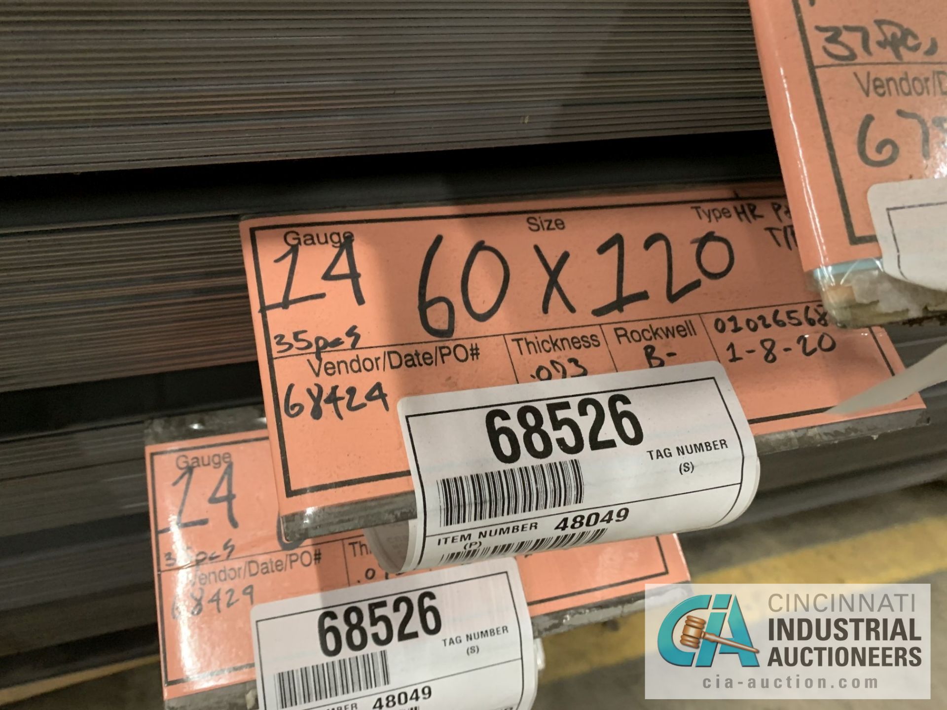 (LOT) APPROX. 41,356 LBS. UNCOATED SHEET STEEL, 1-STACK, 8-BUNDLES, SEE INVENTORY FOR LISTING. - Image 5 of 10