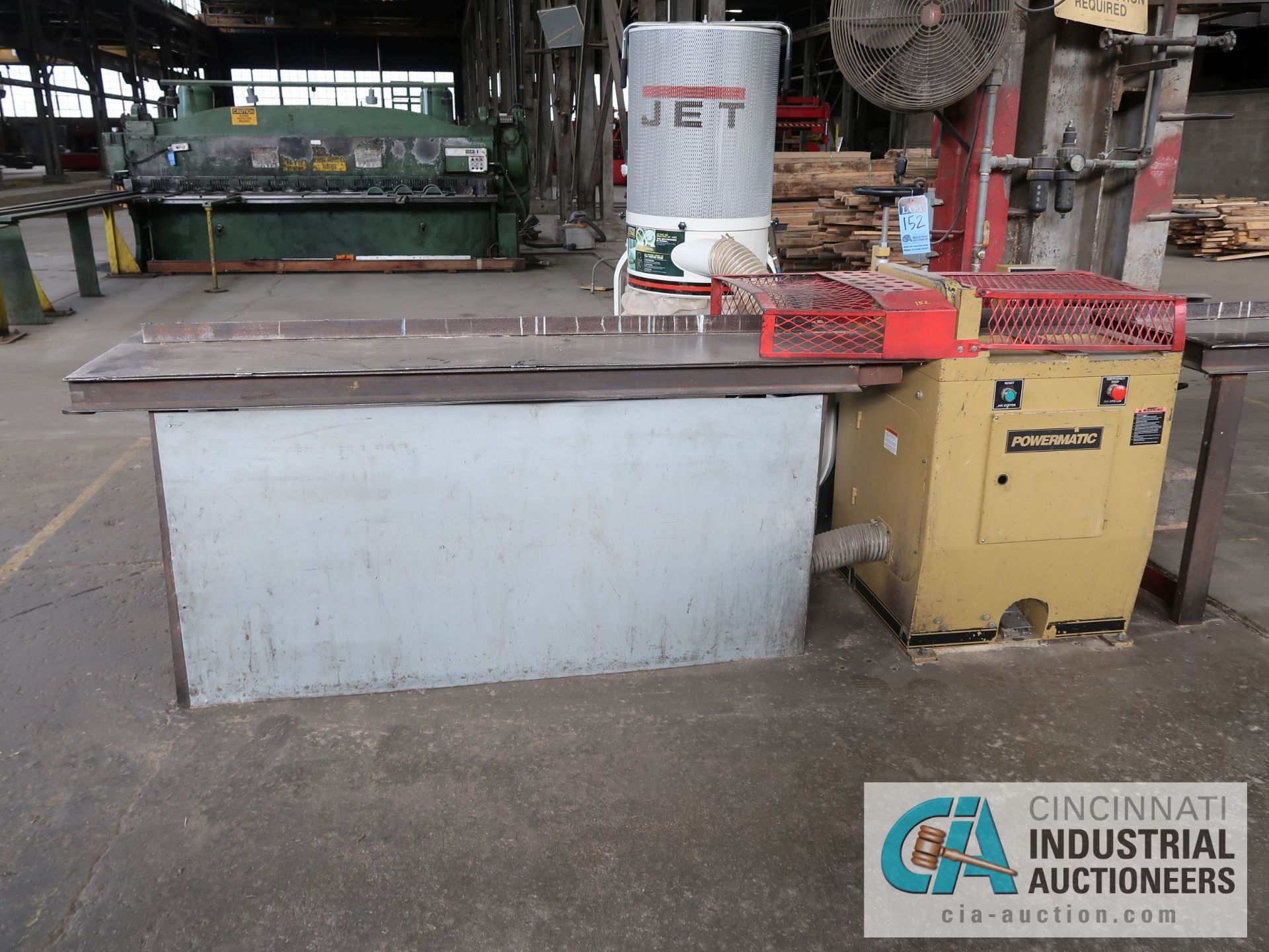 18" POWERMATIC MODEL CS-18 UPACTING SAW WITH 1.5 HP JET DUST COLLECTOR; S/N N/A, WITH 8' INFEED