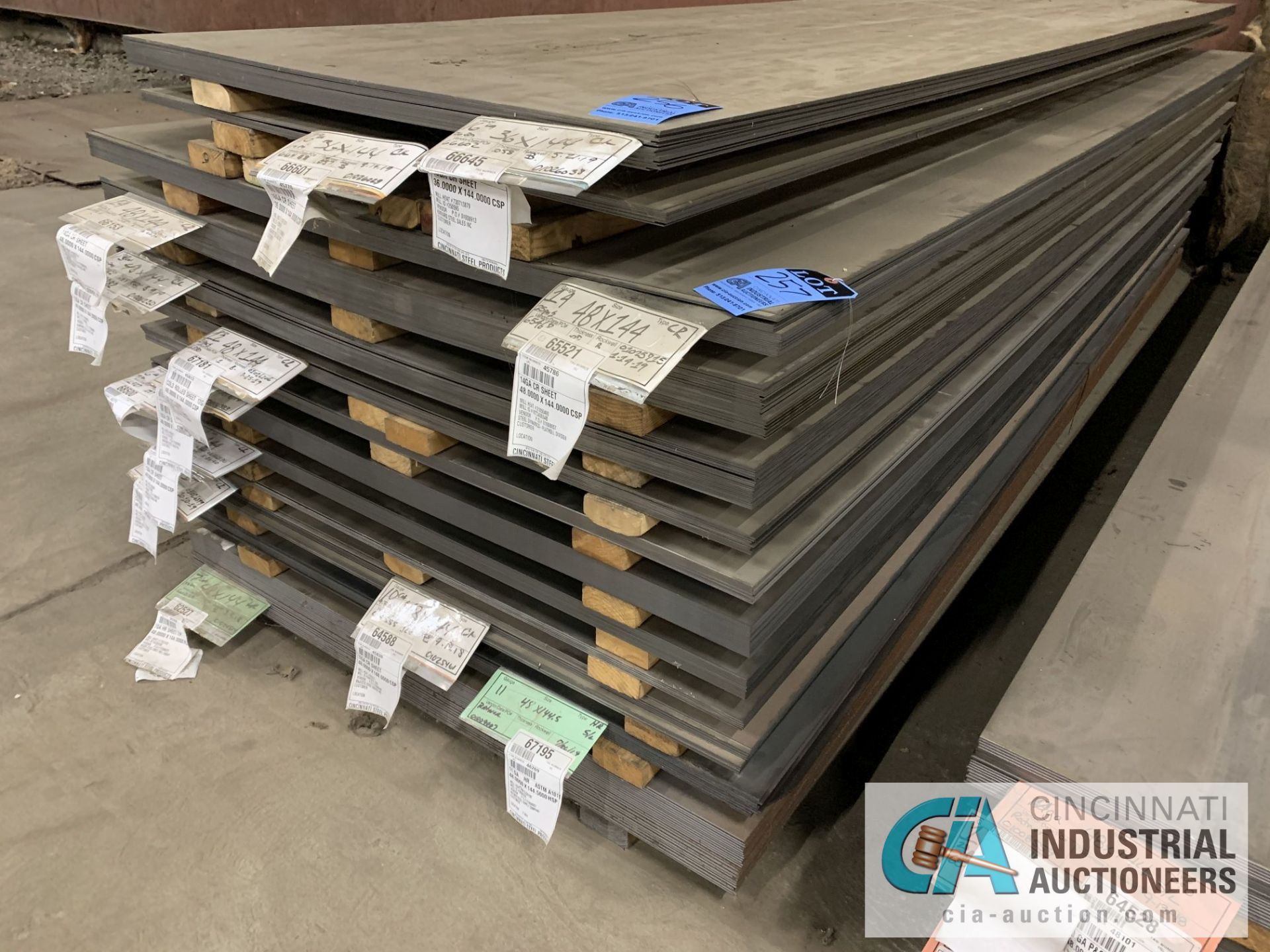(LOT) APPROX. 37,238 LBS. UNCOATED SHEET STEEL, 1-STACK, 11-BUNDLES, SEE INVENTORY FOR LISTING.