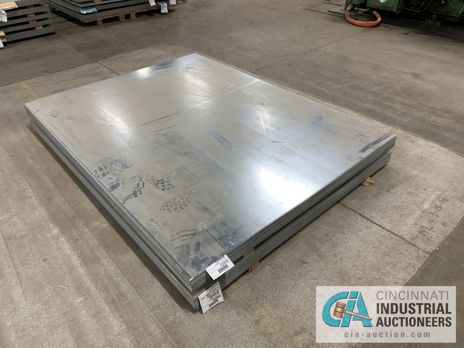 (LOT) APPROX. 9,187 LBS. COATED SHEET STEEL, 1-STACK, 1-BUNDLE, SEE INVENTORY FOR LISTING.