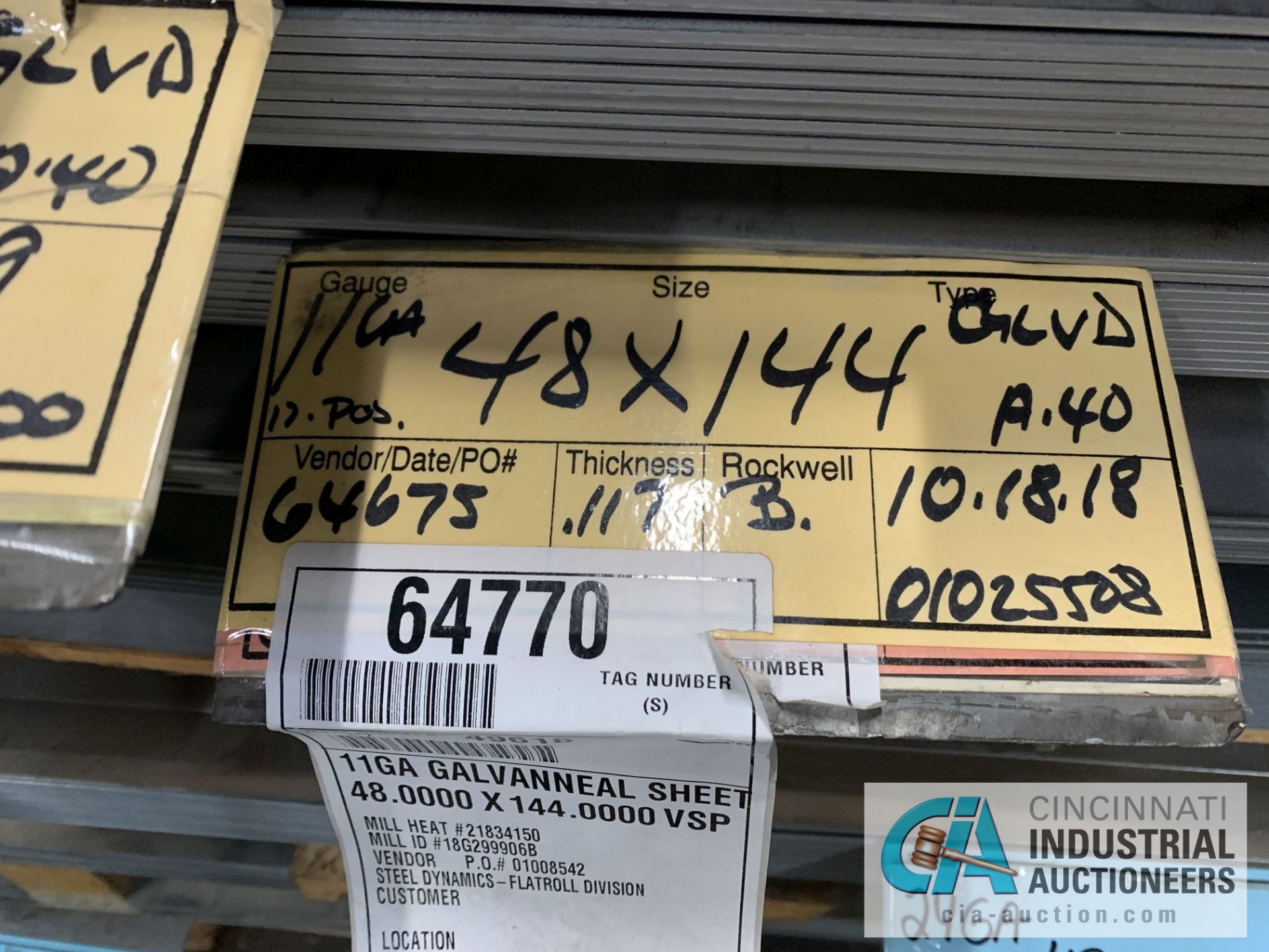 (LOT) APPROX. 32,228 LBS. COATED SHEET STEEL, 1-STACK, 12-BUNDLES, SEE INVENTORY FOR LISTING. - Image 8 of 13