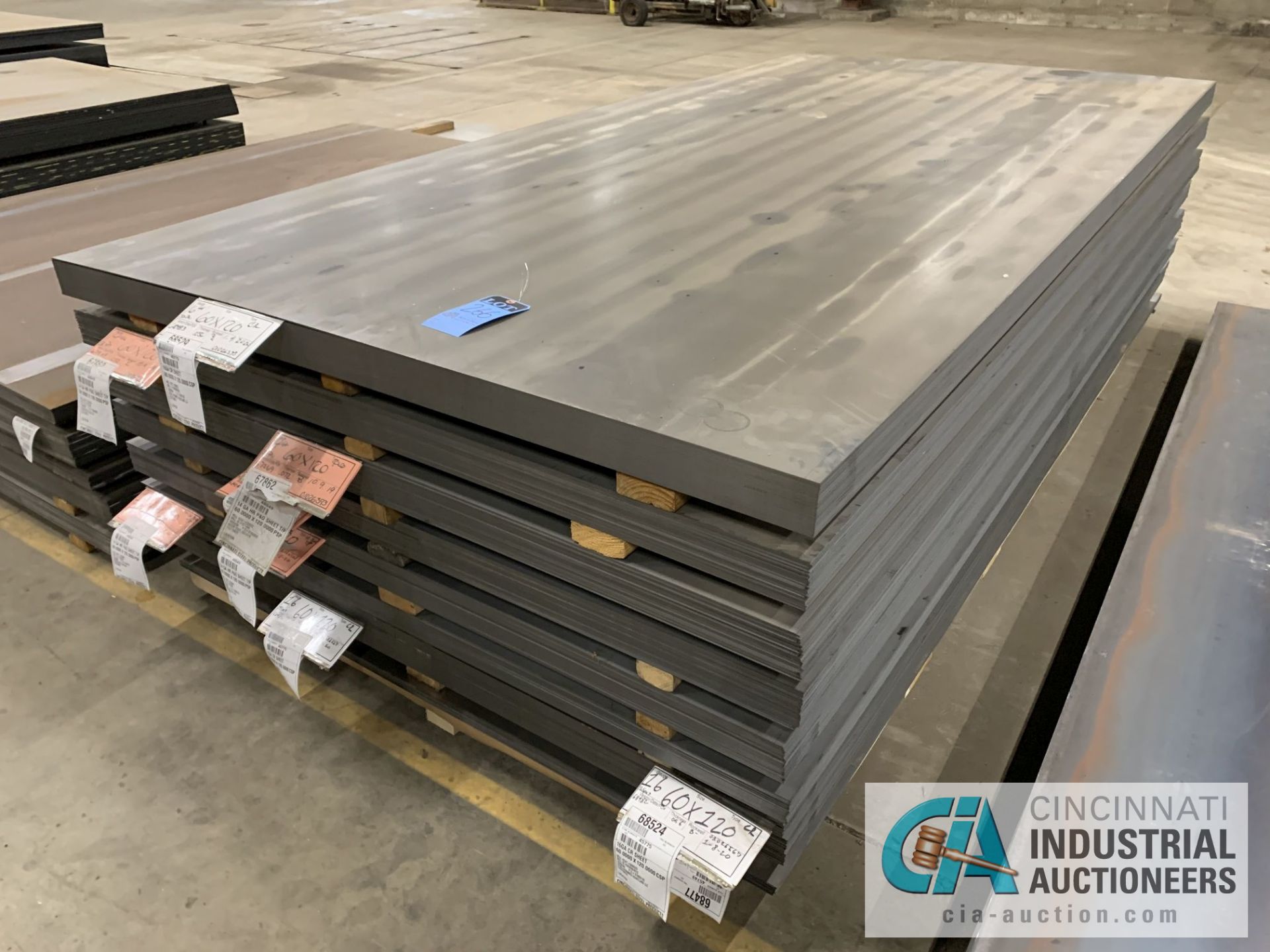 (LOT) APPROX. 41,356 LBS. UNCOATED SHEET STEEL, 1-STACK, 8-BUNDLES, SEE INVENTORY FOR LISTING.