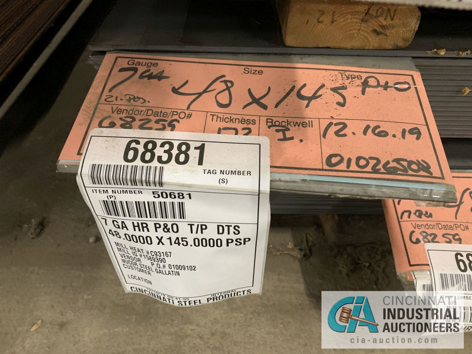 (LOT) APPROX. 21,481 LBS. UNCOATED SHEET STEEL, 1-STACK, 4-BUNDLES, SEE INVENTORY FOR LISTING. - Image 4 of 5