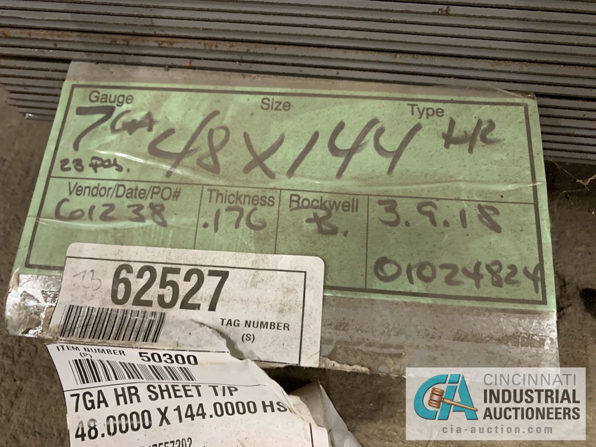 (LOT) APPROX. 37,238 LBS. UNCOATED SHEET STEEL, 1-STACK, 11-BUNDLES, SEE INVENTORY FOR LISTING. - Image 12 of 12