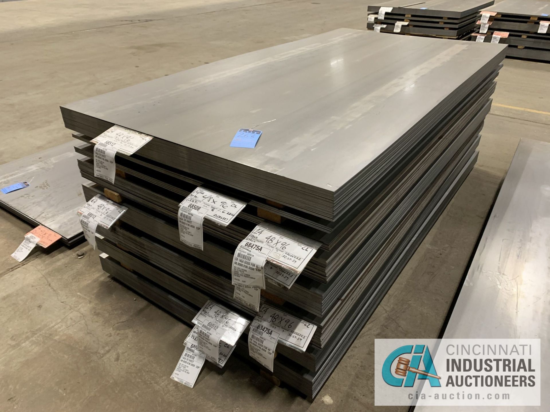 (LOT) APPROX. 32,500 LBS. UNCOATED SHEET STEEL, 1-STACK, 8-BUNDLES, SEE INVENTORY FOR LISTING.