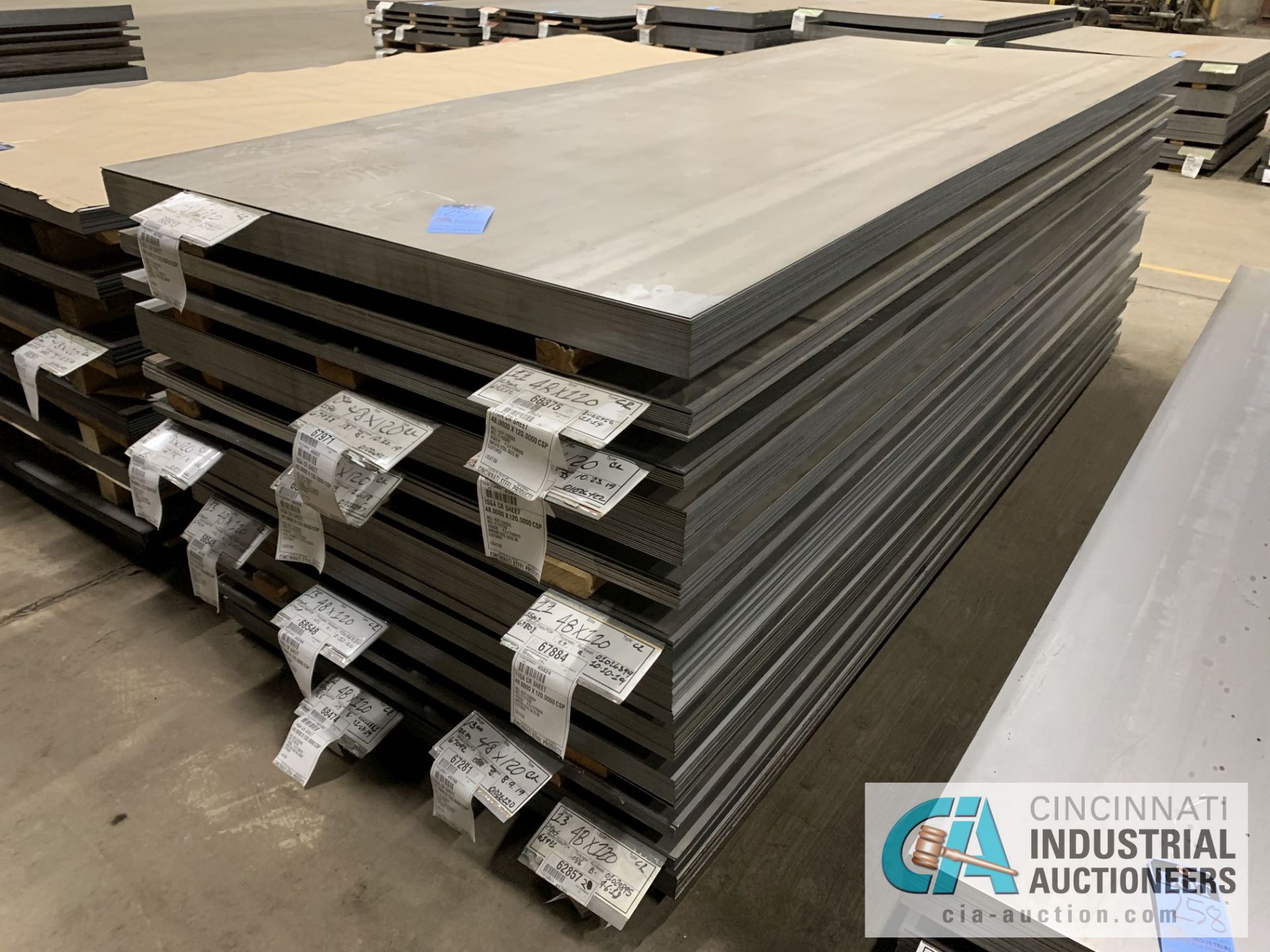 (LOT) APPROX. 41,375 LBS. UNCOATED SHEET STEEL, 1-STACK, 12-BUNDLES, SEE INVENTORY FOR LISTING.