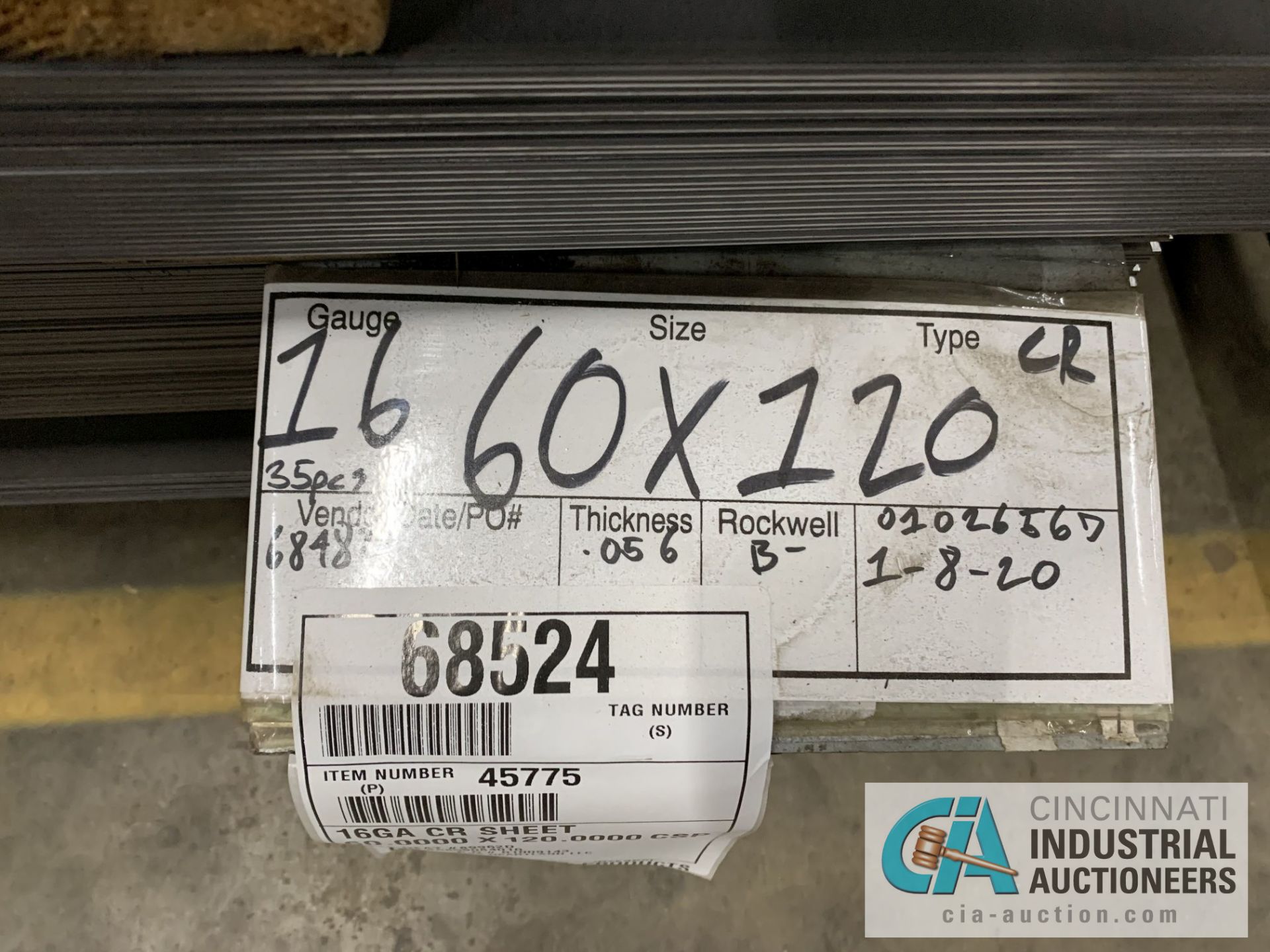 (LOT) APPROX. 41,356 LBS. UNCOATED SHEET STEEL, 1-STACK, 8-BUNDLES, SEE INVENTORY FOR LISTING. - Image 8 of 10