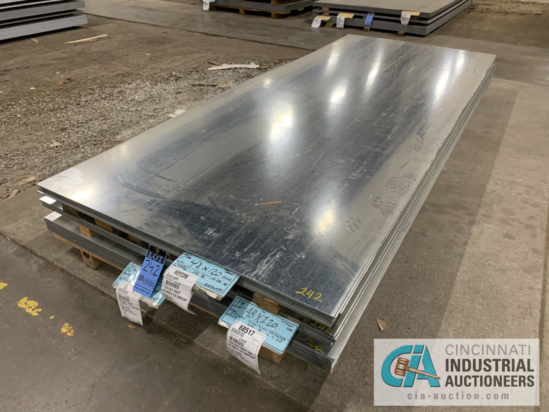 (LOT) APPROX. 8,817 LBS. COATED SHEET STEEL, 1-STACK, 3-BUNDLES, SEE INVENTORY FOR LISTING.