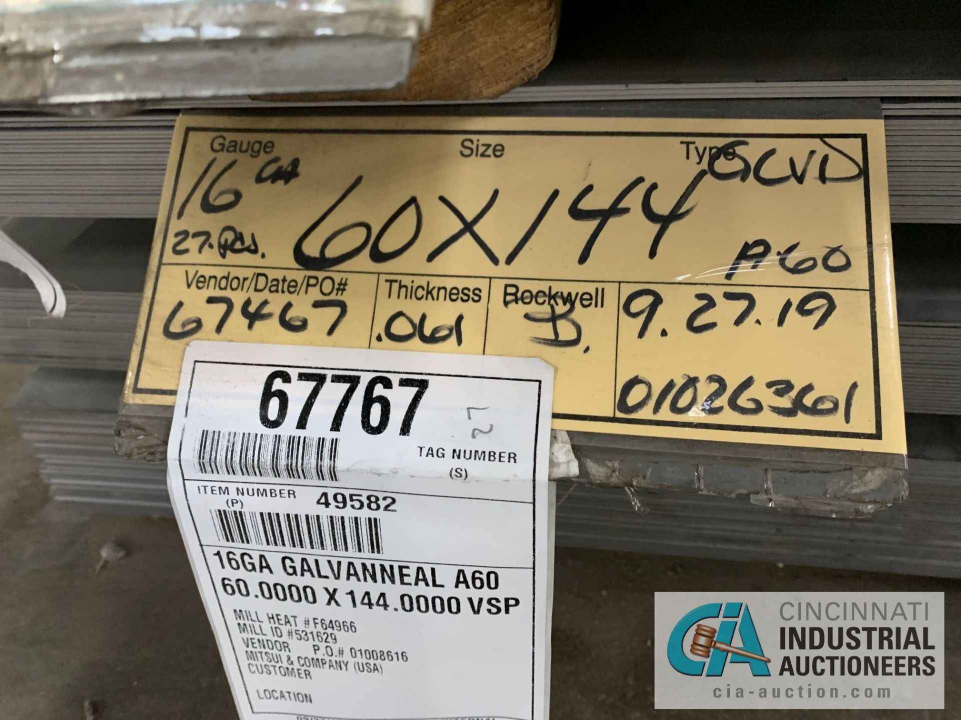 (LOT) APPROX. 28,498 LBS. COATED SHEET STEEL, 1-STACK, 3-BUNDLES, SEE INVENTORY FOR LISTING. - Image 4 of 6